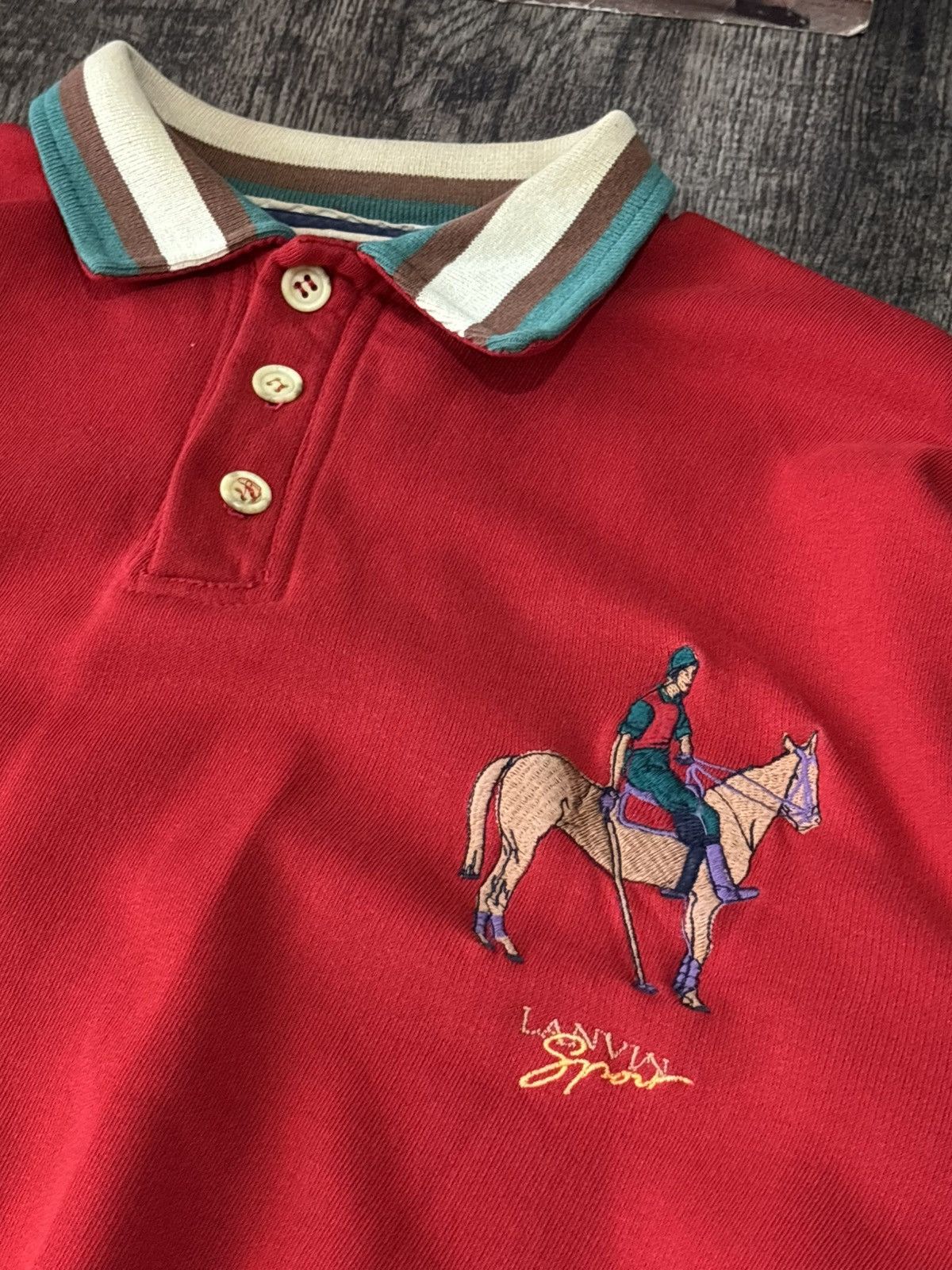 Lanvin True Vintage Lanvin Sport Designer Quarter Button Sweatshirt Size US L / EU 52-54 / 3 - 1 Thumbnail