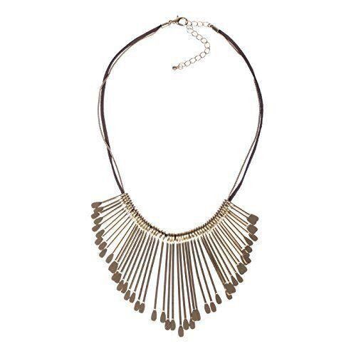 Designer Gold Tone Bedouin Tribal Bib Dangle Fringe Necklace Size ONE SIZE - 1 Thumbnail