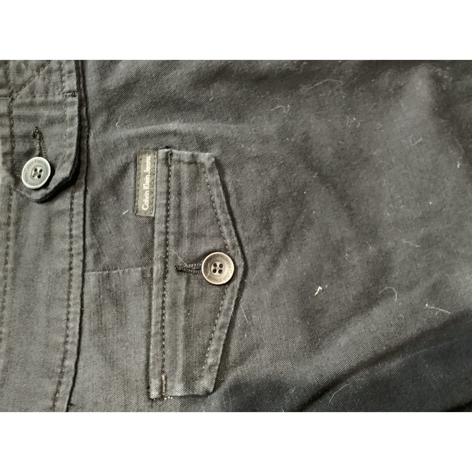 Calvin Klein CALVIN KLEIN Pants Womens 8 Black Straight Capri Mid Rise Pockets Button Twill Business Casual Size 30" / US 8 / IT 44 - 6 Thumbnail
