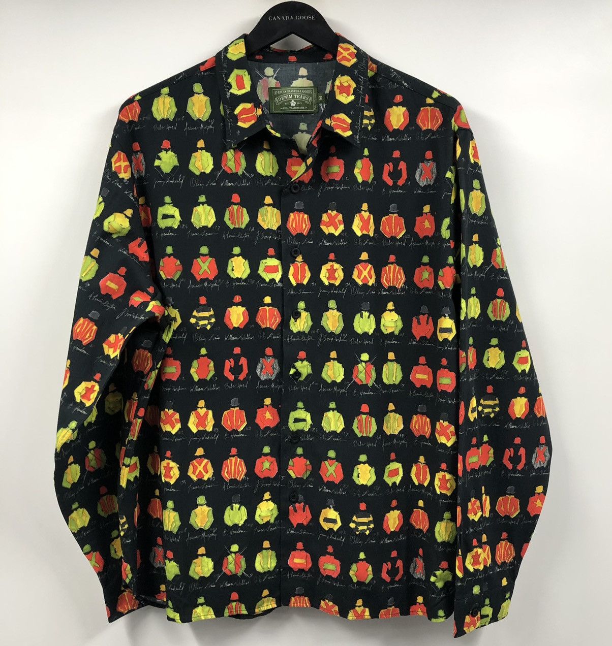 DENIM TEARS Denim Tears FW24 Watercolor Jockey Black Button Up Shirt M Size US M / EU 48-50 / 2 - 9 Thumbnail