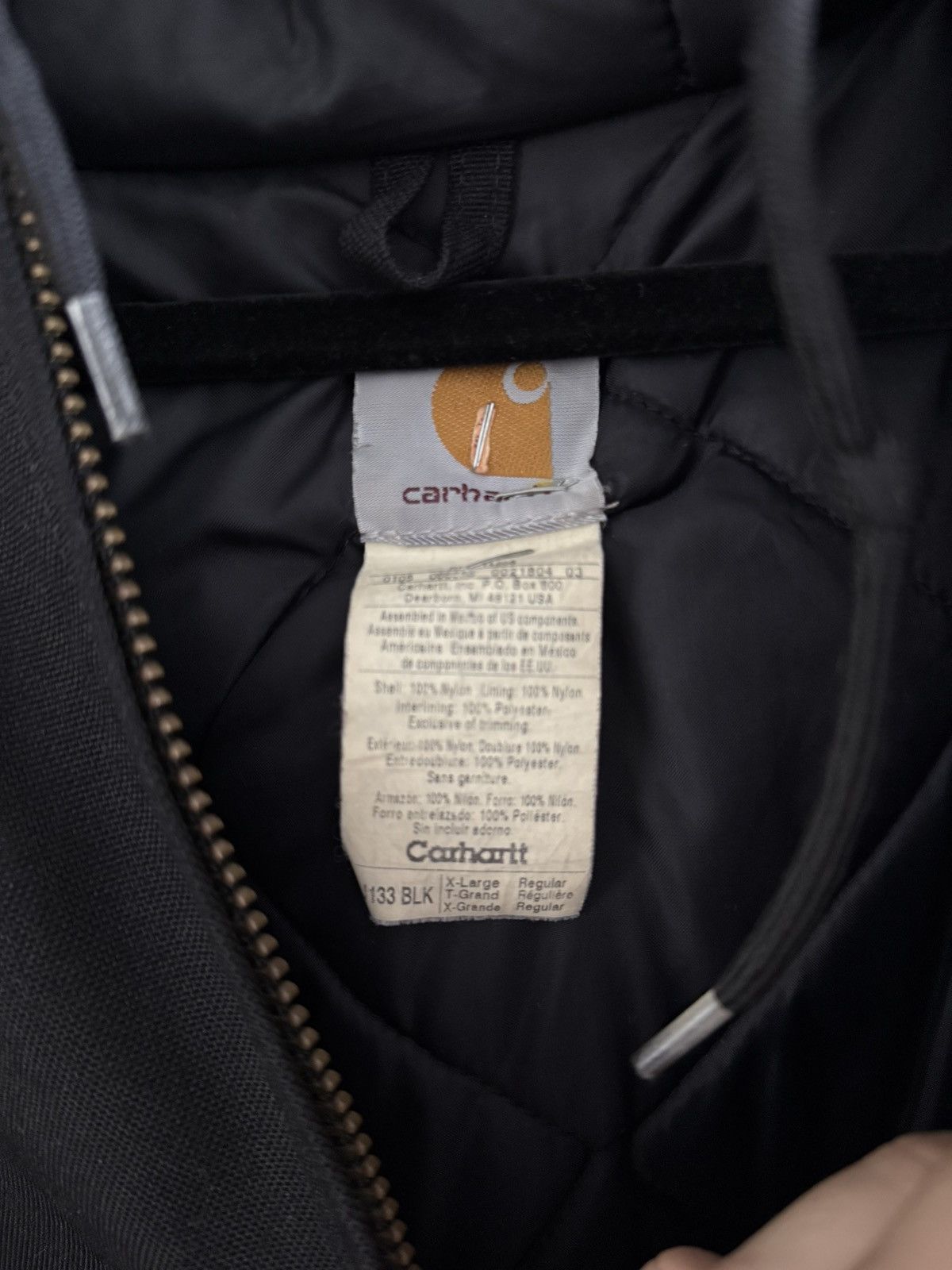 Carhartt Carhartt Black Duck Jacket Quilted Lined Hoodie Tonal Logo Size US XL / EU 56 / 4 - 5 Thumbnail