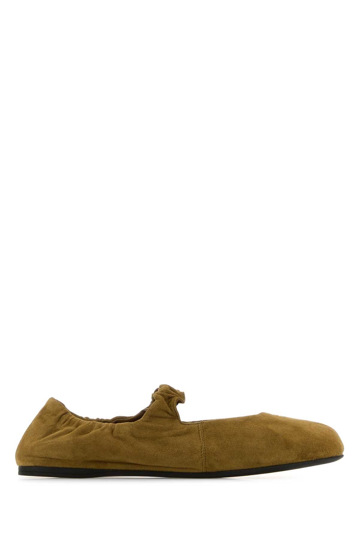 Miu Miu Olive Green Suede Ballerinas Size US 11 / IT 41 - 1 Thumbnail