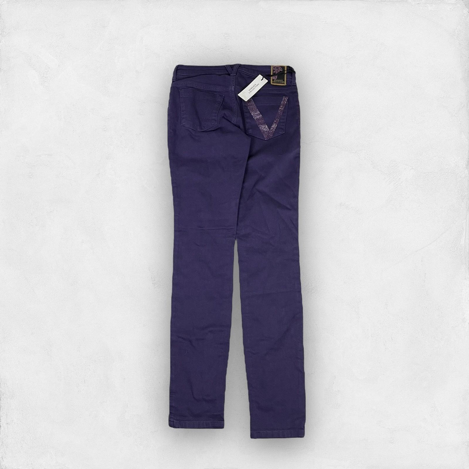 Versace Versace Women's Purple Denim Beaded Slim Fit Skinny Jeans 27 Size 27" / US 4 / IT 40 - 1 Thumbnail