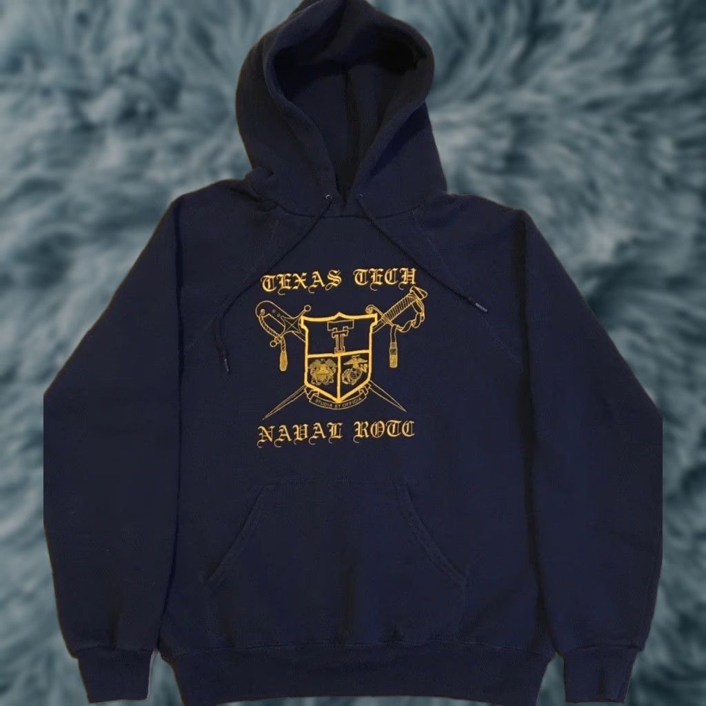 Vintage VINTAGE 80s Texas Tech Faded ROTC Hoodie Army College Military PE Track Grunge 90s Size US S / EU 44-46 / 1 - 1 Thumbnail
