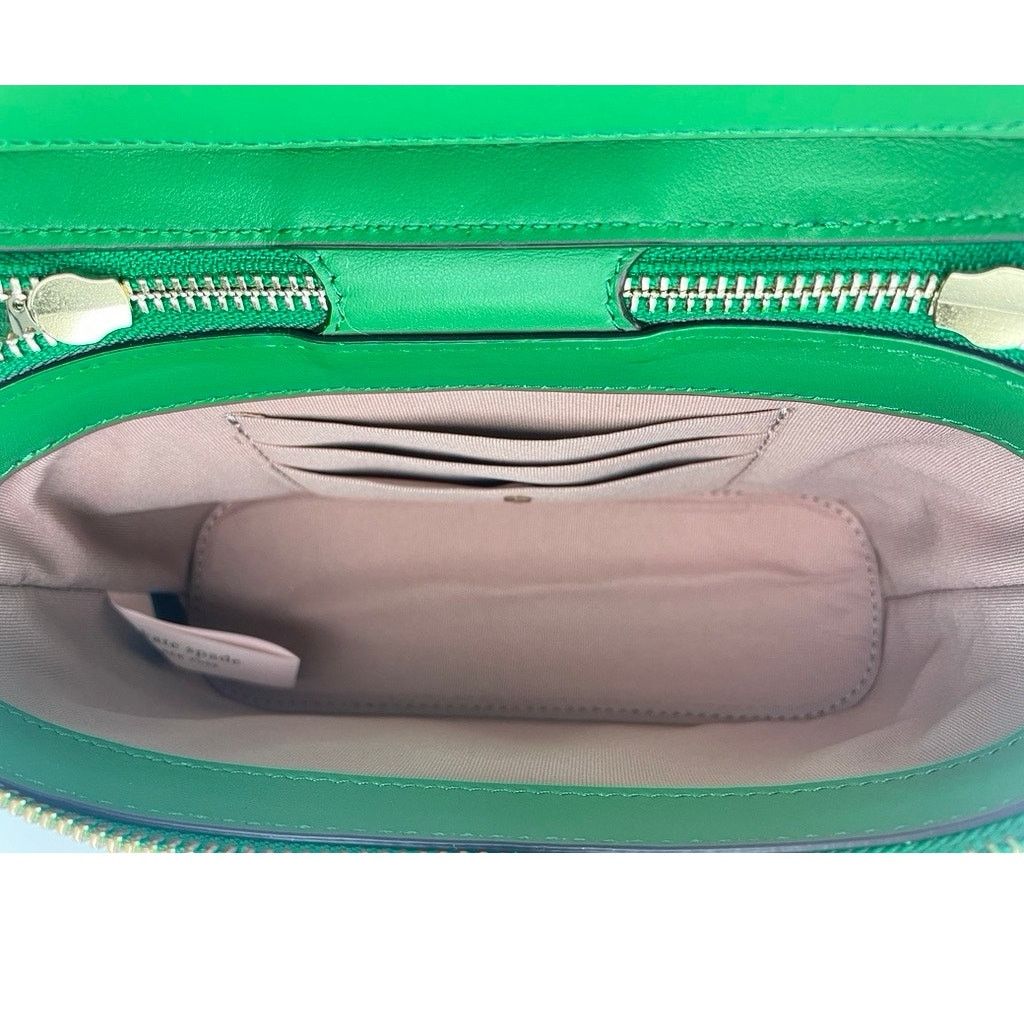 Kate Spade Green Leather Straw Convertible Crossbody Chain Purse Bag Size ONE SIZE - 10 Thumbnail