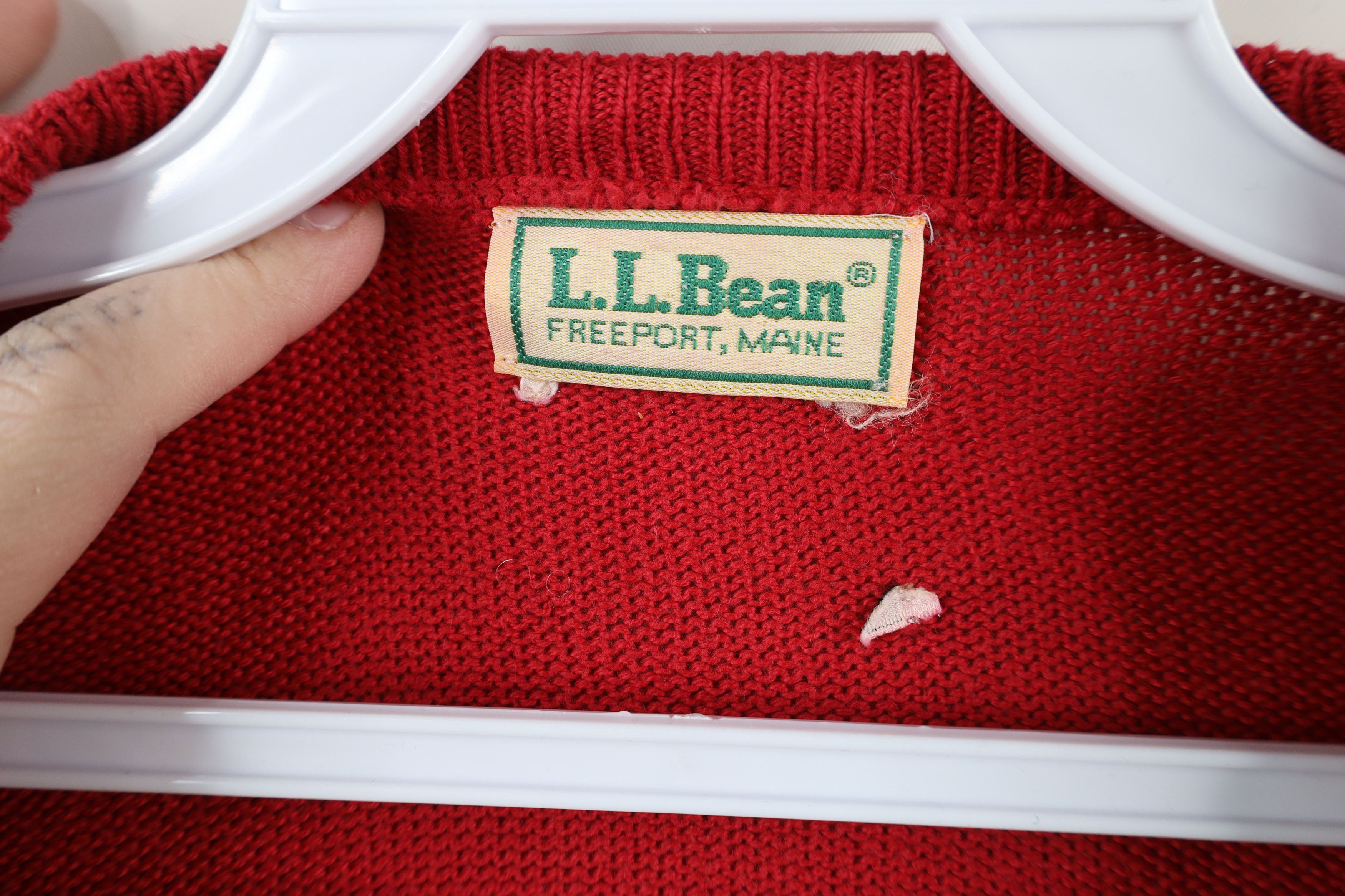 L.L. Bean × Vintage Vintage 90s LL Bean Lightweight V-Neck Sweater Silk Blend Size US L / EU 52-54 / 3 - 5 Thumbnail