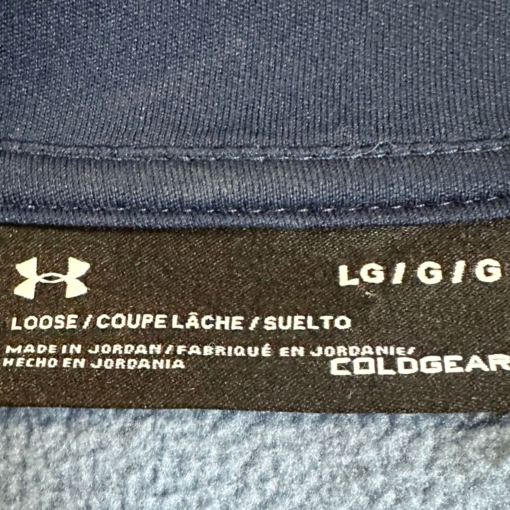 Under Armour Under Armour ColdGear Mens Large Sweatshirt Blue Salt Pepper Quarter Zip EUC Size US L / EU 52-54 / 3 - 4 Thumbnail