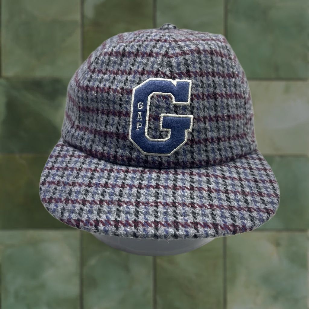 Gap Gap Logo Houndstooth Baseball Cap Embroidered 6 Panel Dad Hat Multicolor NWT Men One Size Tweed Wool Polyester Cap Size US 35 - 1 Thumbnail