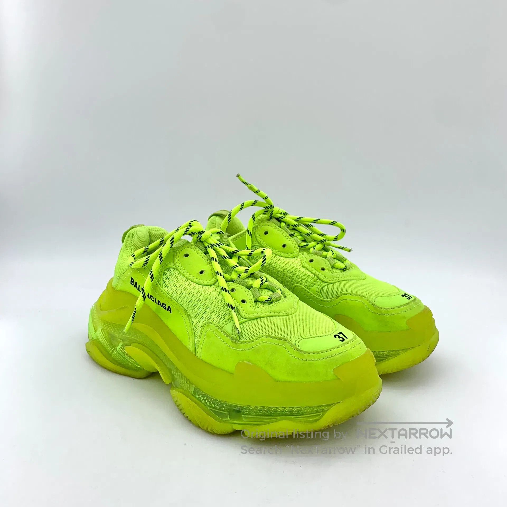Balenciaga Balenciaga Neon yellow laced casual flat dad sneakers| Size US 5 / EU 37 - 2 Thumbnail