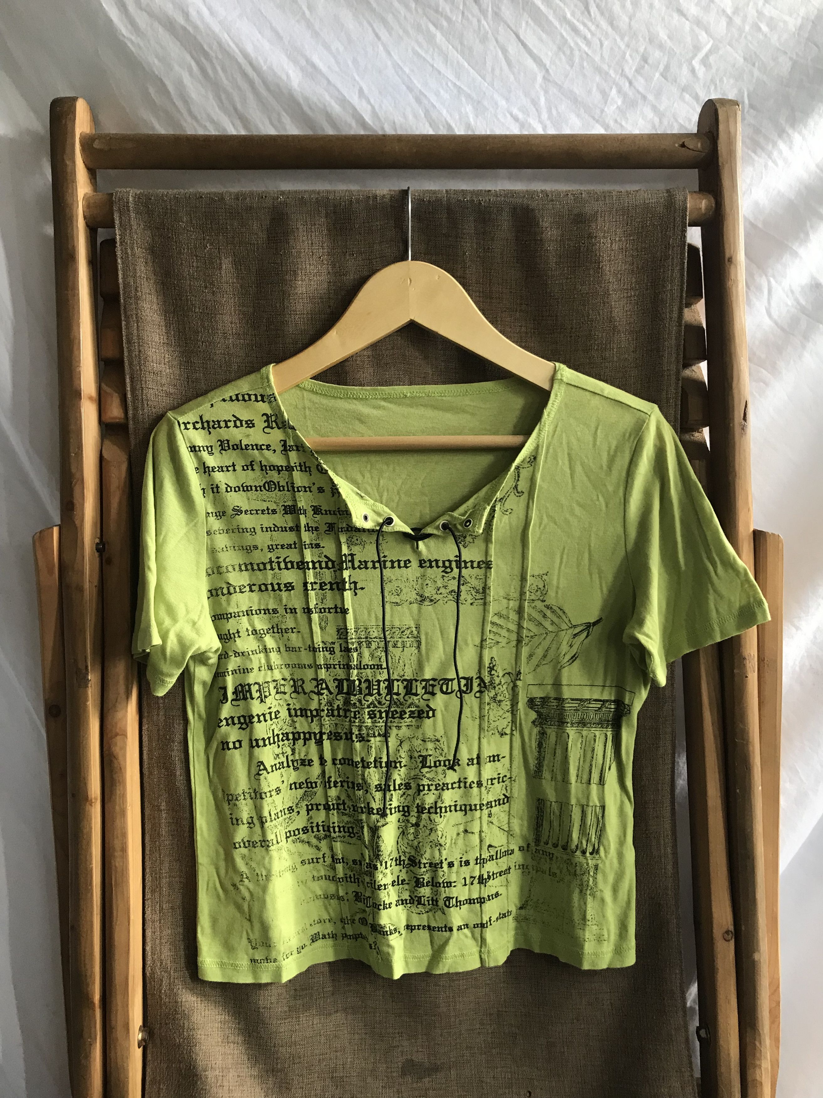 Beauty Beast × Hysteric Glamour × Japanese Brand Reman Tokyo Poem Lace Up Cropped T-Shirt Size M / US 6-8 / IT 42-44 - 3 Thumbnail