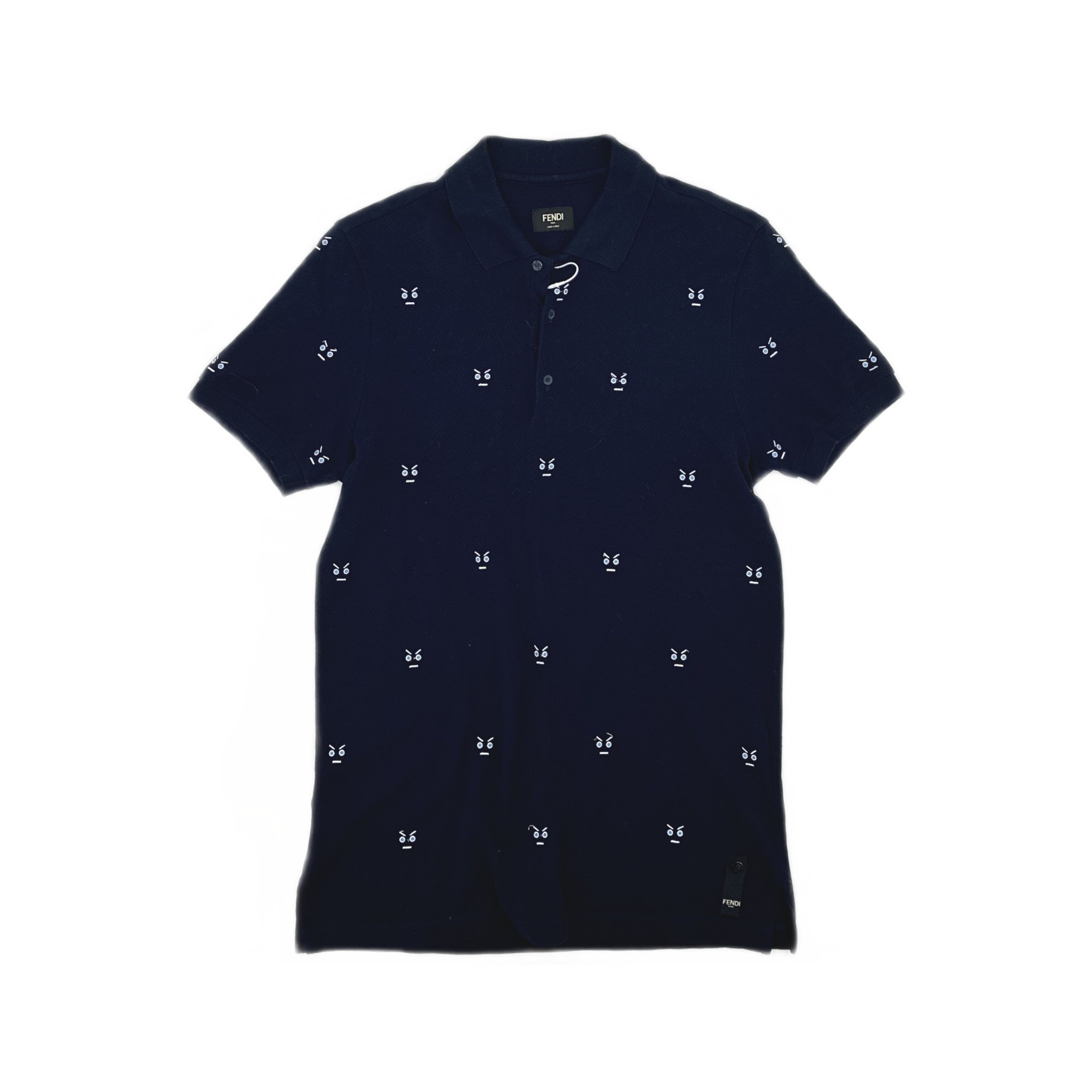 Fendi Fendi Embroidered Eyes Polo Shirt Navy Size 46 Size US S / EU 44-46 / 1 - 1 Thumbnail