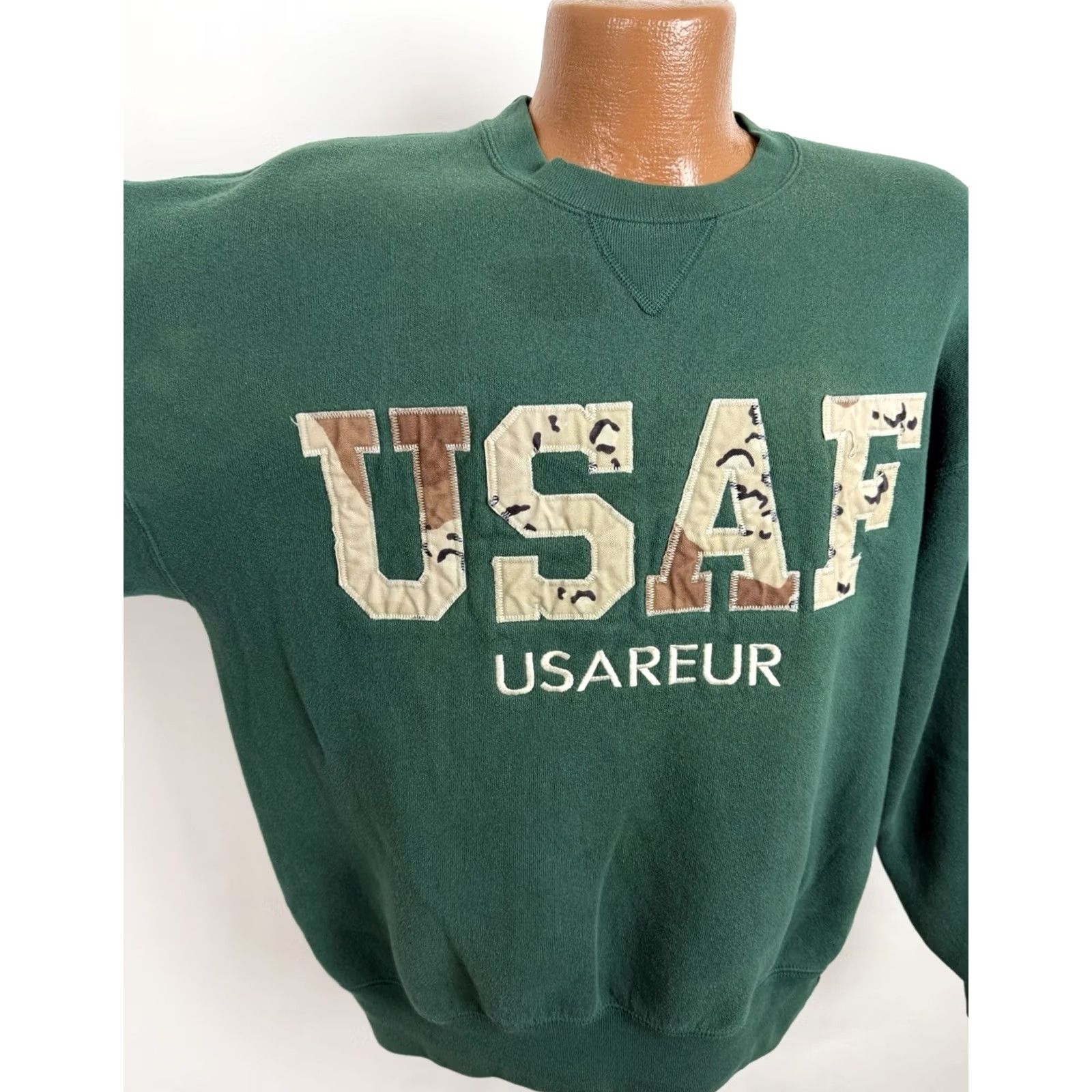 Soffe VINTAGE Soffe Sweatshirt Mens L US Air Force Embroidered Green Cotton Blend Pullover 90s Army Grunge Retro Size US L / EU 52-54 / 3 - 5 Thumbnail
