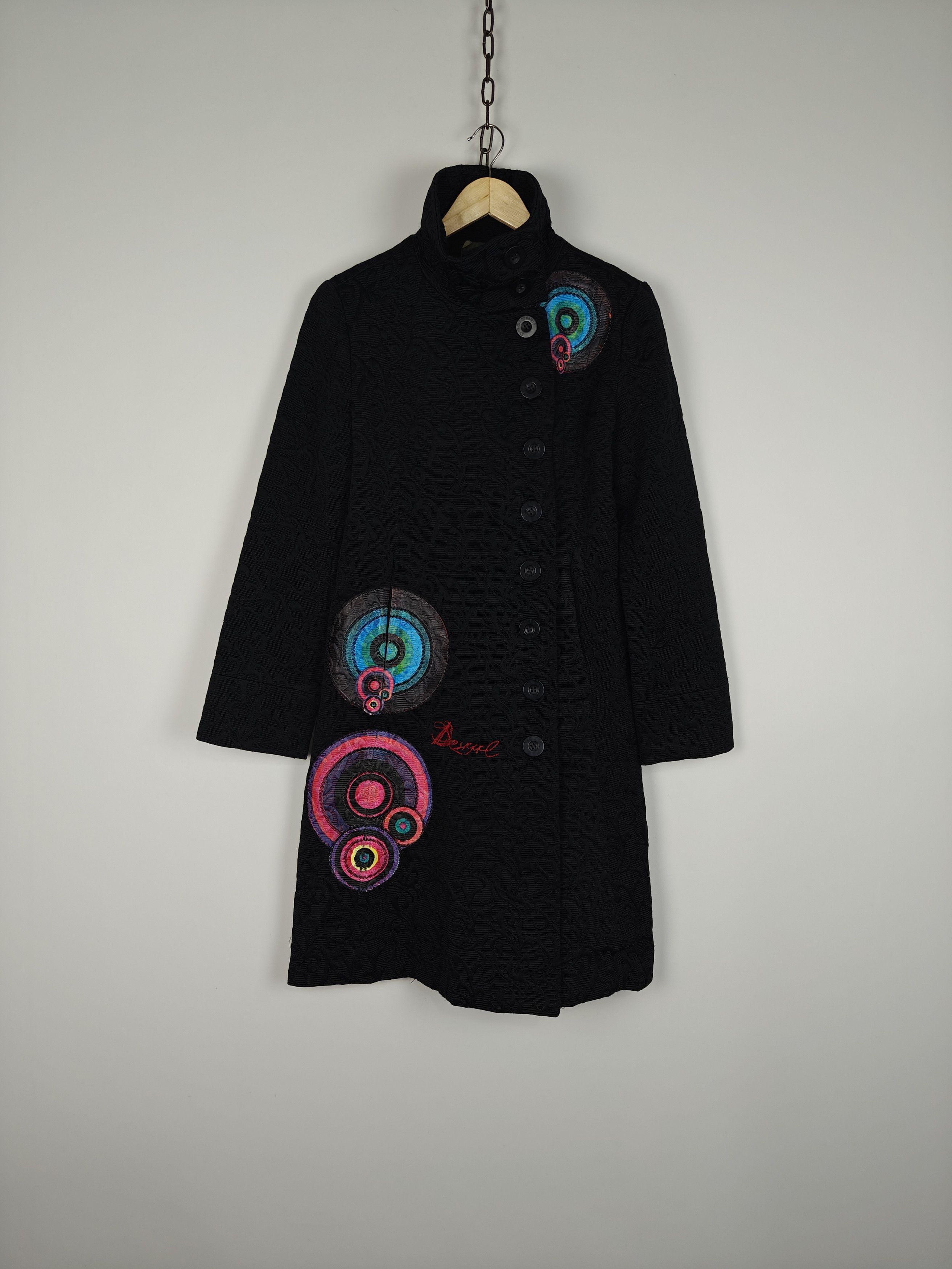 Desigual Desigual Coat Jacket Ornament Black size 38 Size S / US 4 / IT 40 - 1 Thumbnail