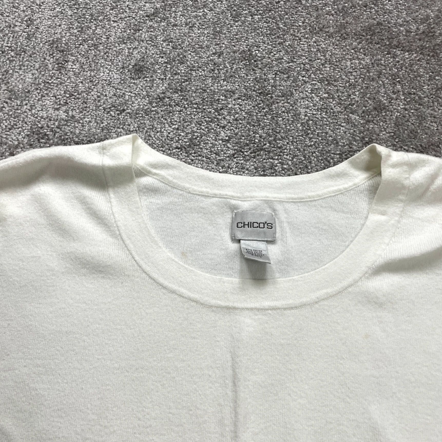 Vintage VINTAGE Chico's Womens T-Shirt Shirt M White Short Sleeve Knit Casual Top Summer 2020s Size M / US 6-8 / IT 42-44 - 5 Thumbnail
