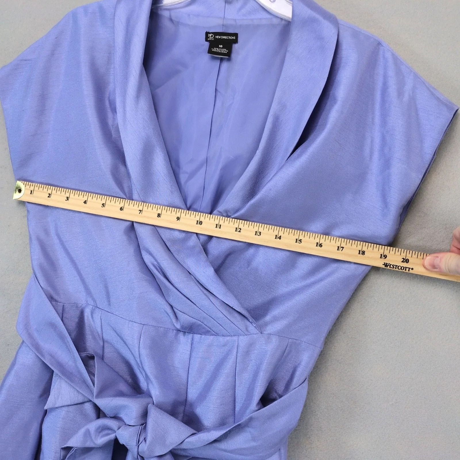Other New Directions Lavender Fit & Flare Wrap Dress Sz10 Textured Size L / US 10 / IT 46 - 8 Thumbnail