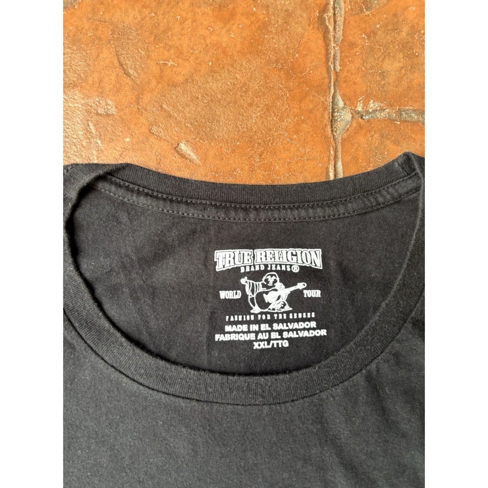 True Religion VINTAGE True Religion Buddha Guitar Logo T-Shirt Men’s 2XL Black Short Sleeve Cotton Size US XXL / EU 58 / 5 - 3 Thumbnail