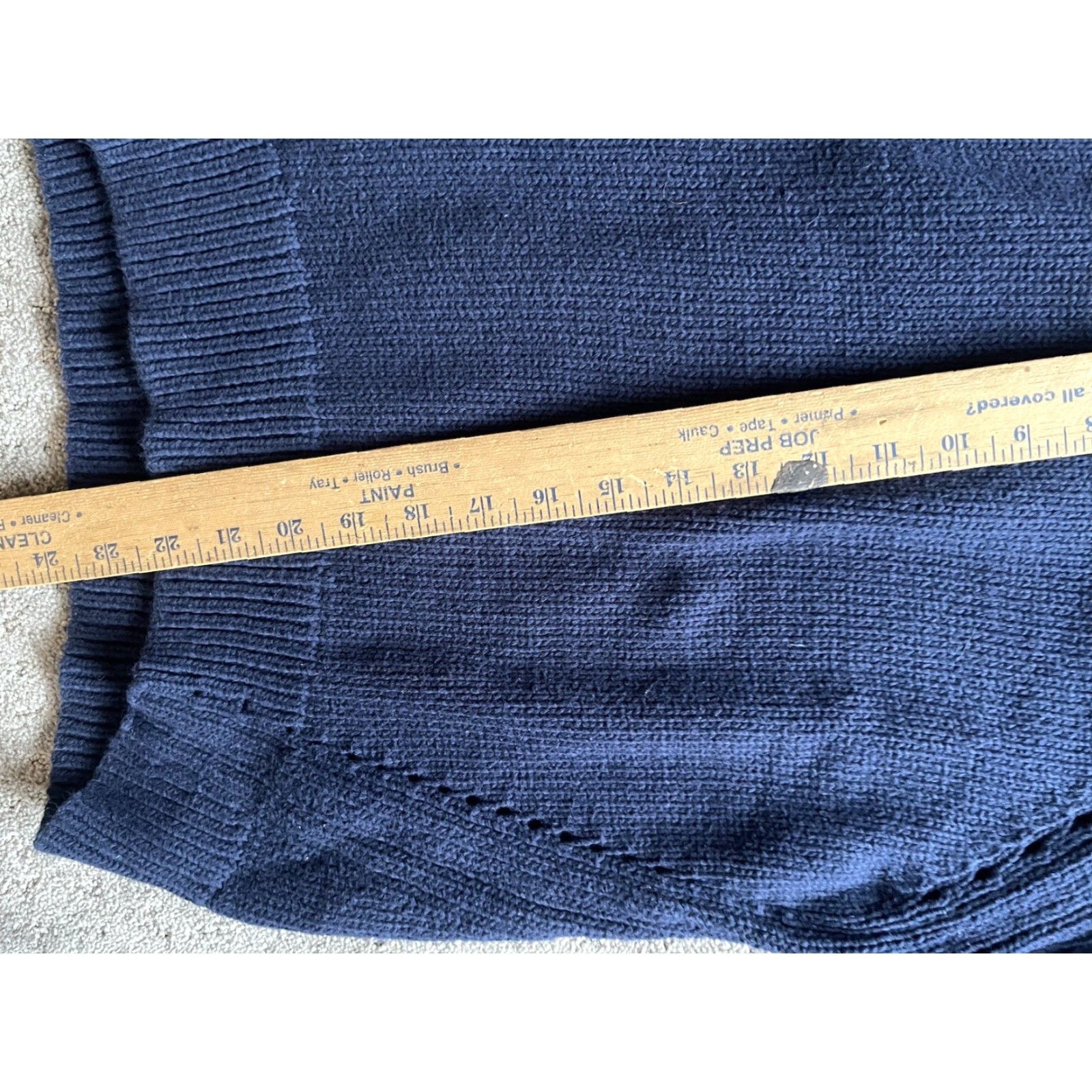 J.Crew VINTAGE J.CREW Cotton Pullover Sweater Women Size M Crew Neck Pointelle Stitch Navy Casual Size M / US 6-8 / IT 42-44 - 5 Thumbnail