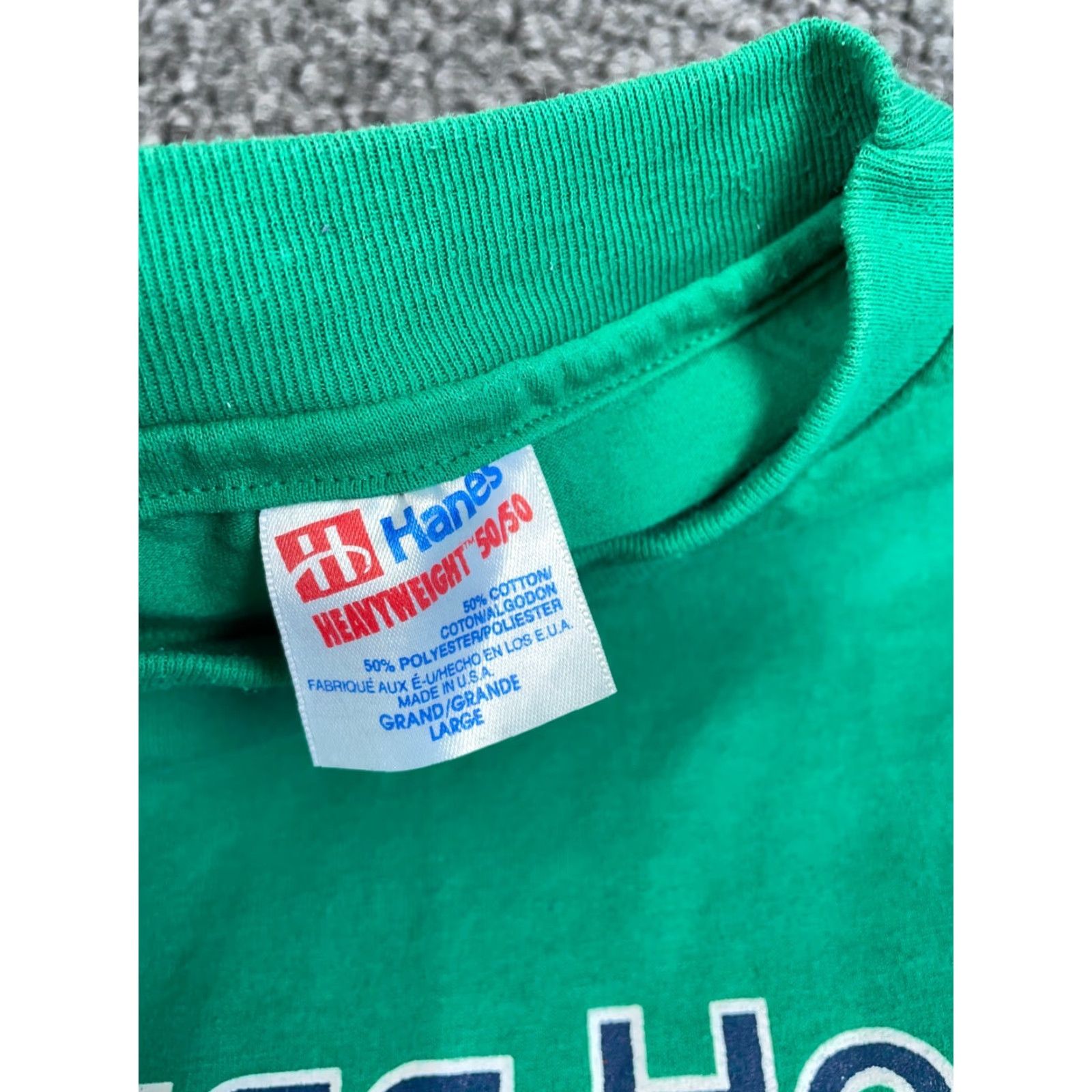 Hanes VINTAGE Hanes T-Shirt Green 90s Heritage Hoop Basketball Camp Graphic Print Adult Large Mens Shirt Size US L / EU 52-54 / 3 - 3 Thumbnail
