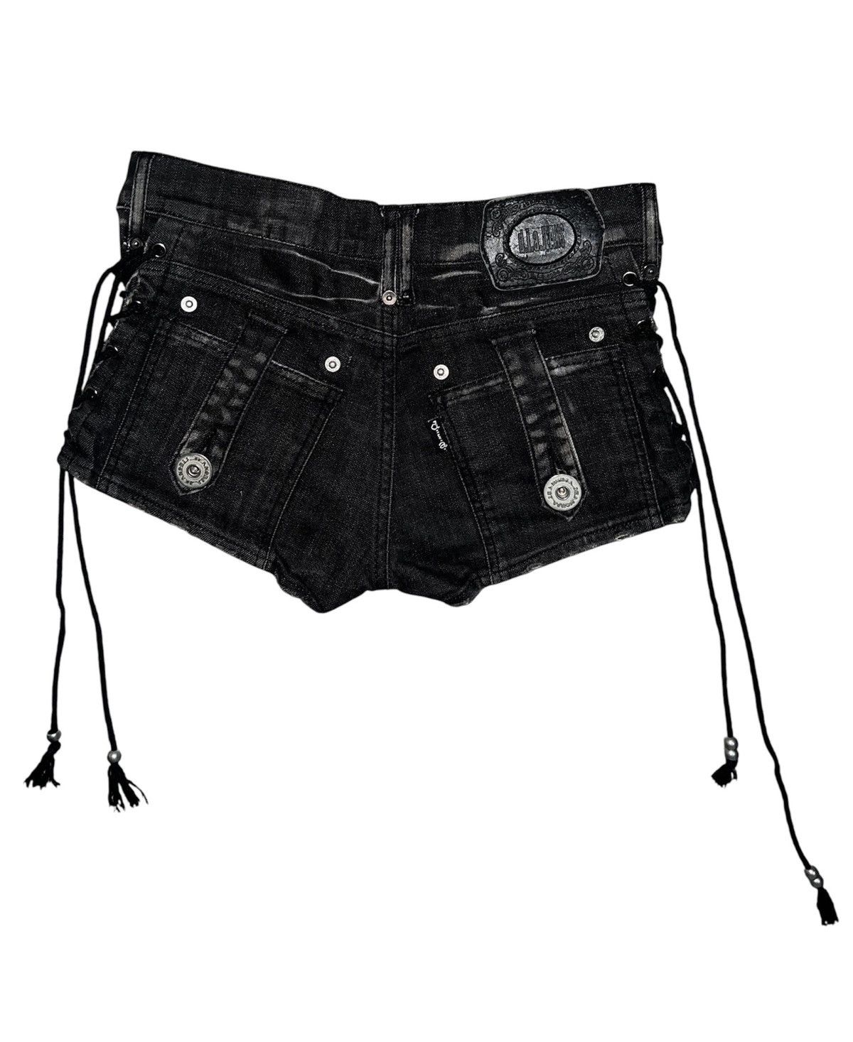 Japanese Brand D.i.a gyaru black denim short 🖤🦋 Size 24" / US 00 / IT 34 - 2 Thumbnail