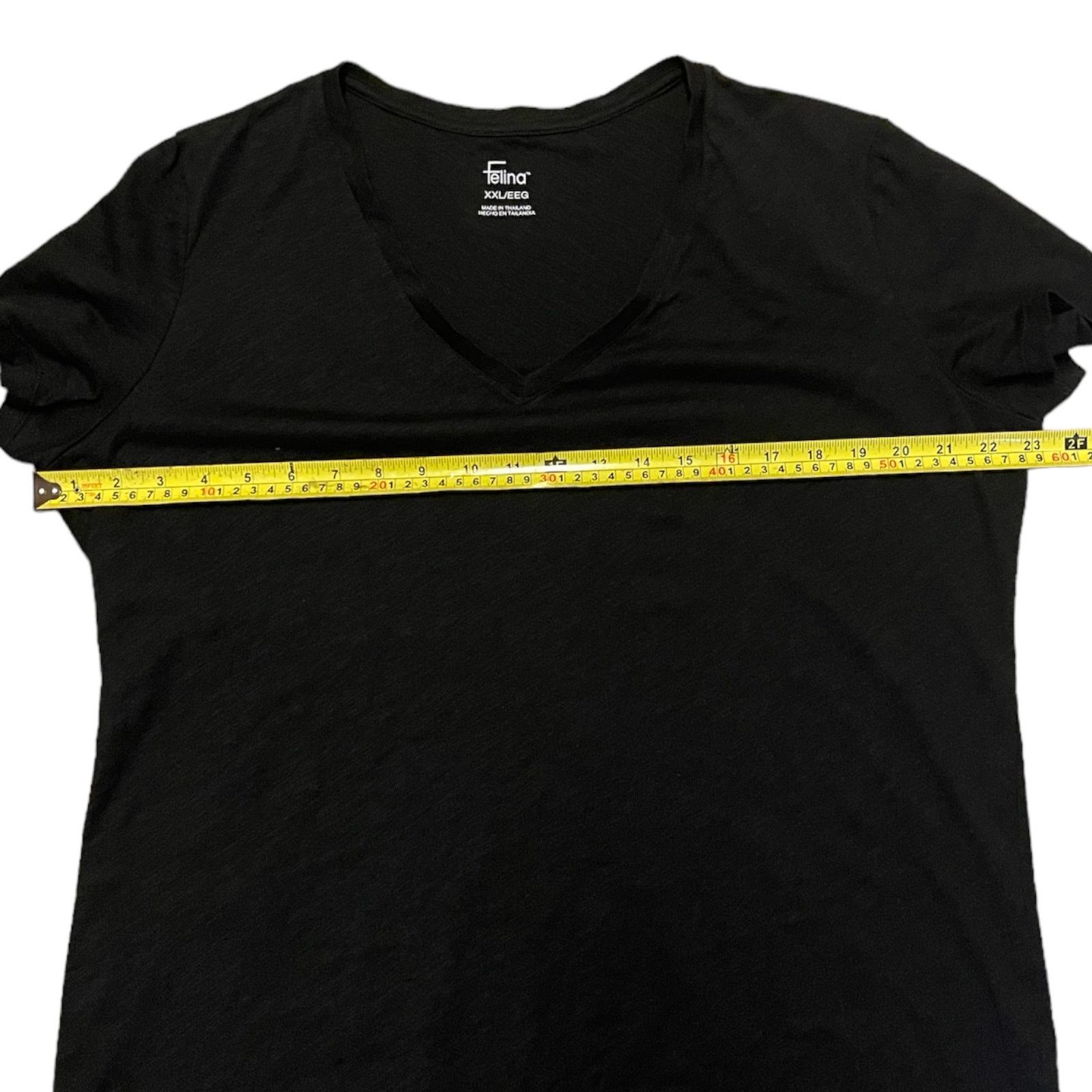 Other Felina Black V Neck Cotton Short Sleeve Shirt XX-Large Size XXL / US 16-18 / IT 52-54 - 4 Thumbnail