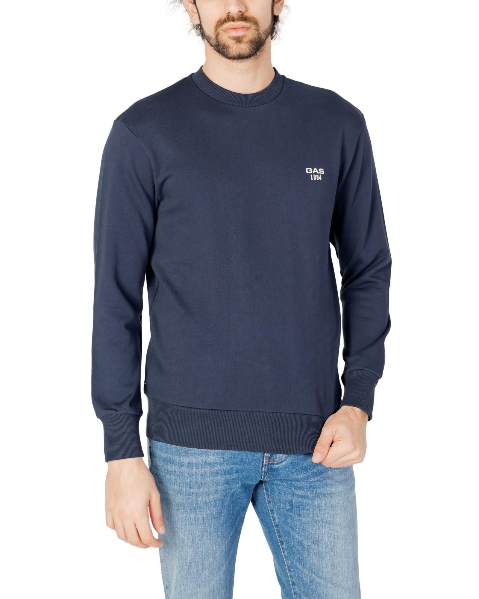 image of Gas Plain Long Sleeve Sweatshirt in Blue, Men's (Size 2XL)