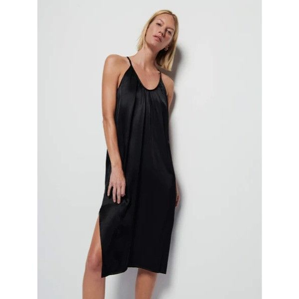 Nation LTD Nation LTD Liliana U-Neck Black Sleeveless Midi Slip Dress Size S / US 4 / IT 40 - 1 Thumbnail