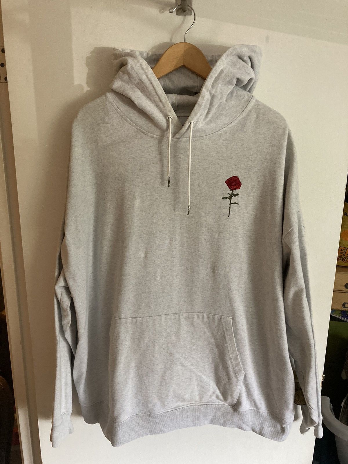 Vintage Oversized Grey Hoodie w/ Rose Stich Size US XXL / EU 58 / 5 - 1 Thumbnail