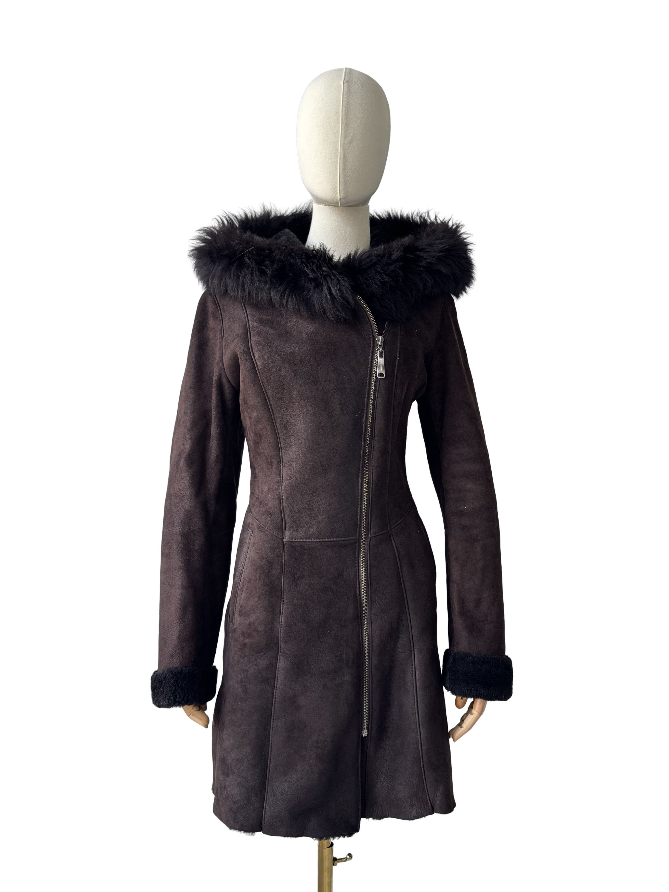 Vintage Vintage Real Sheepskin Hooded Coat Size S / US 4 / IT 40 - 2 Thumbnail