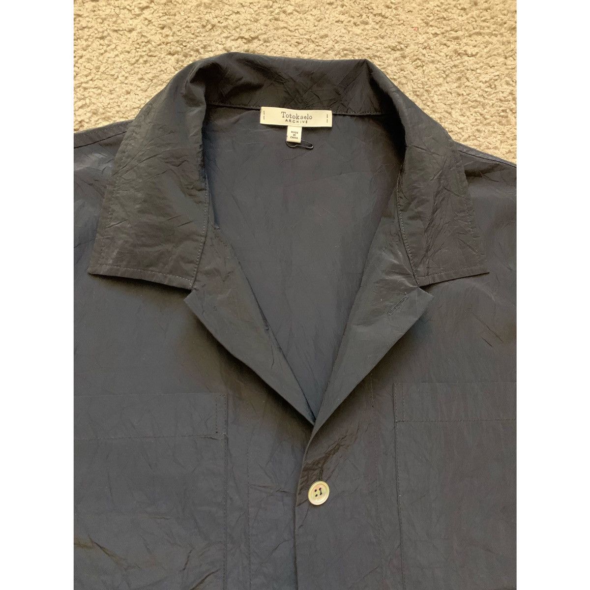 Totokaelo Archive Totokaelo Archive Black Crinkle Japanese Nylon Shirt Size US M / EU 48-50 / 2 - 10 Thumbnail