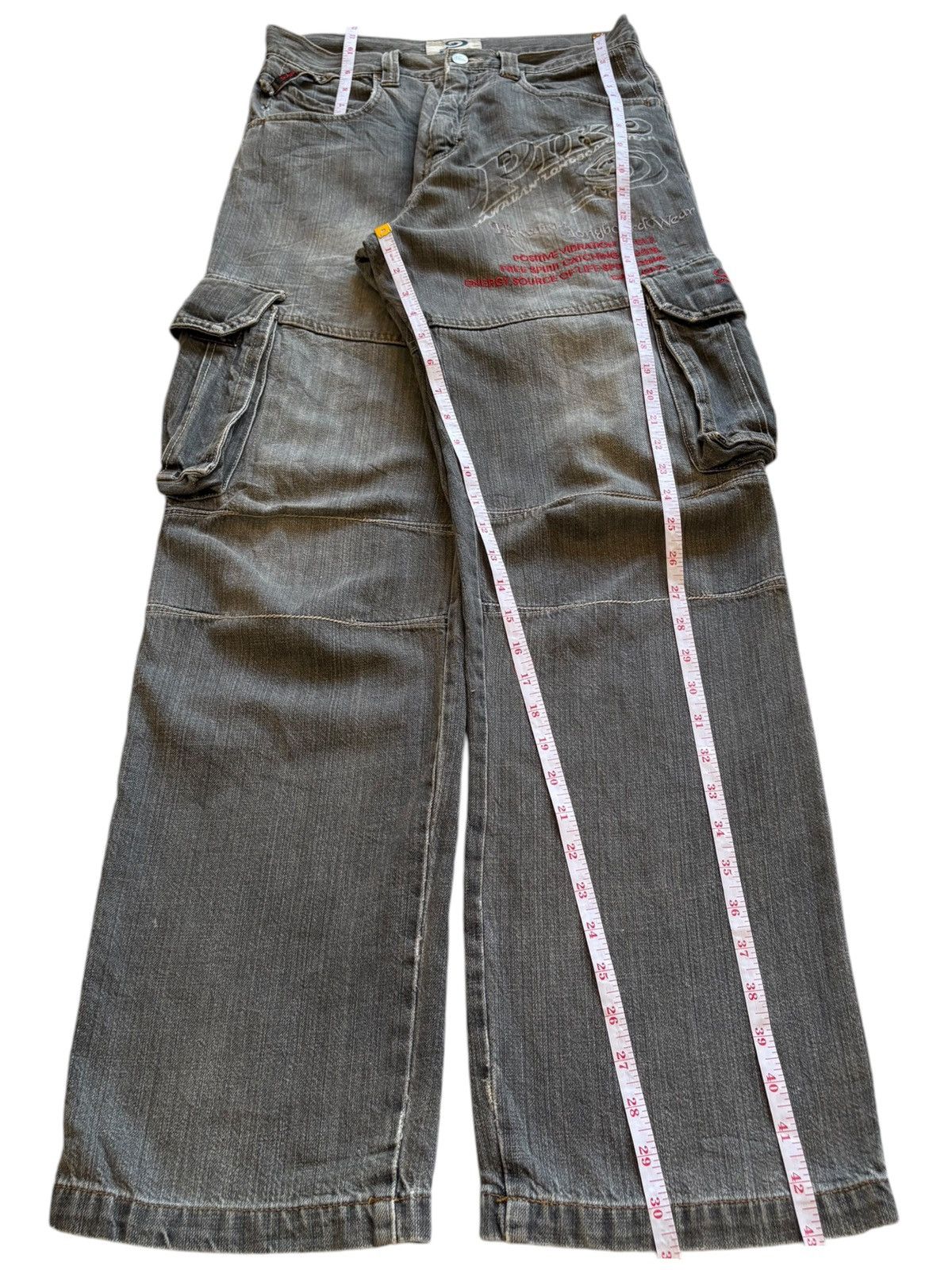 Japanese Brand Vintage Japanese Brand Wording Style Baggy Cargo Jeans Size US 29 - 14 Thumbnail