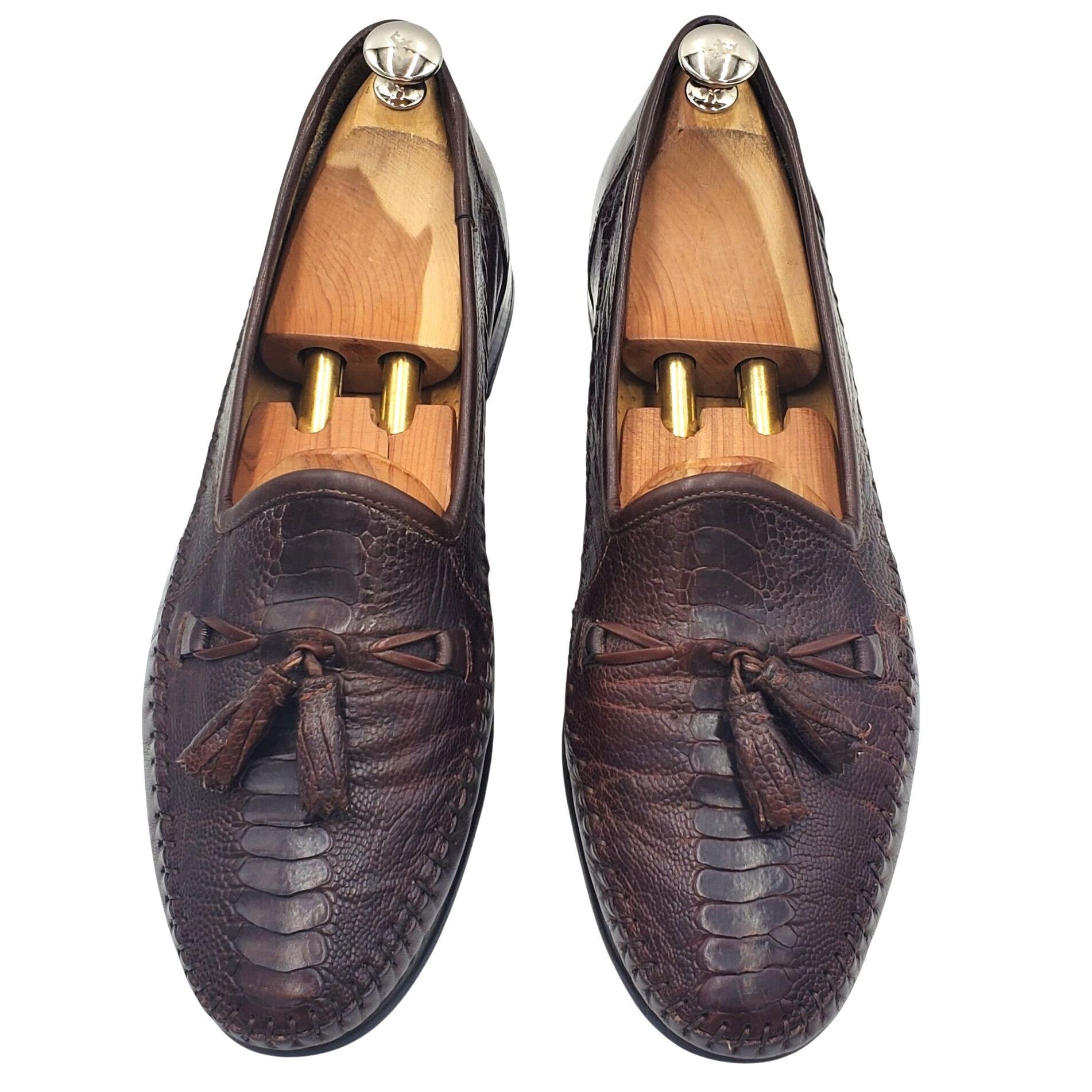 Zelli Italy Zelli Men's size 11 Brown Ostrich Exotic Leather Tasse Size US 11 / EU 44 - 2 Thumbnail