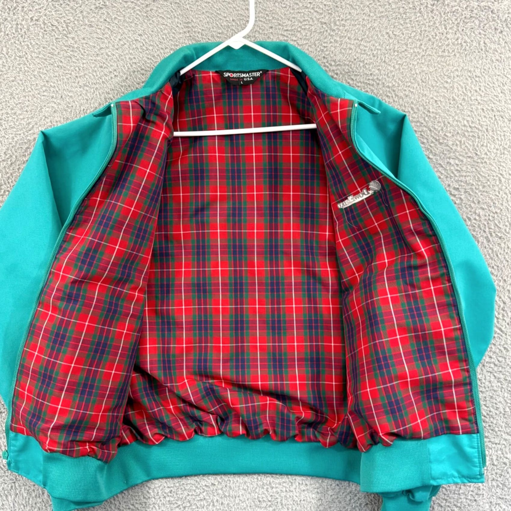 Vintage VINTAGE Sportsmaster Jacket Mens L Blue Plaid Lined Zip Bomber USA Size US L / EU 52-54 / 3 - 7 Thumbnail