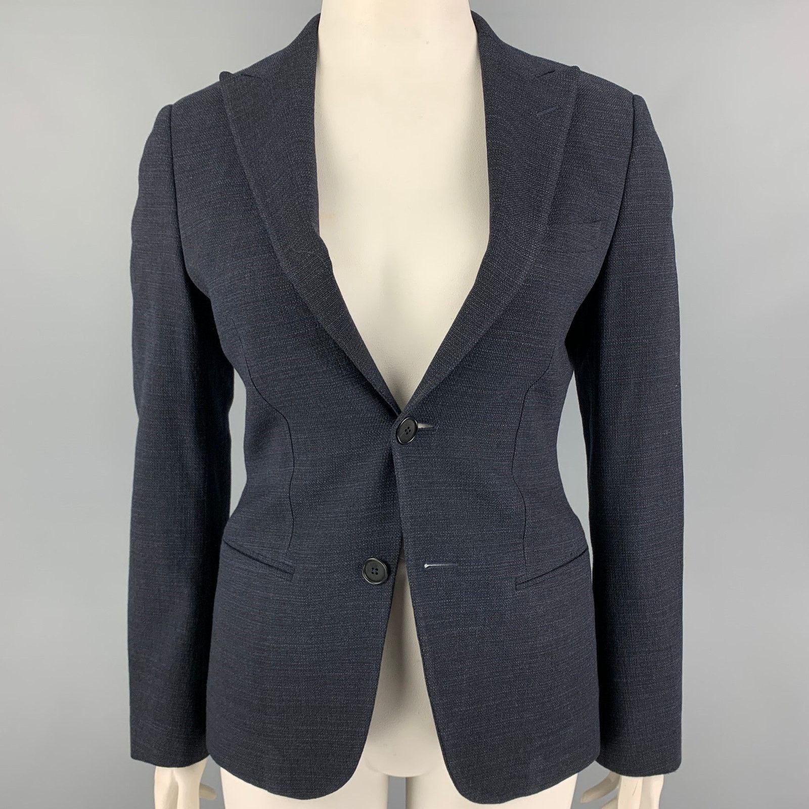 Giorgio Armani GIORGIO ARMANI Size 10 Navy Wool Jacket Blazer Size L / US 10 / IT 46 - 1 Thumbnail