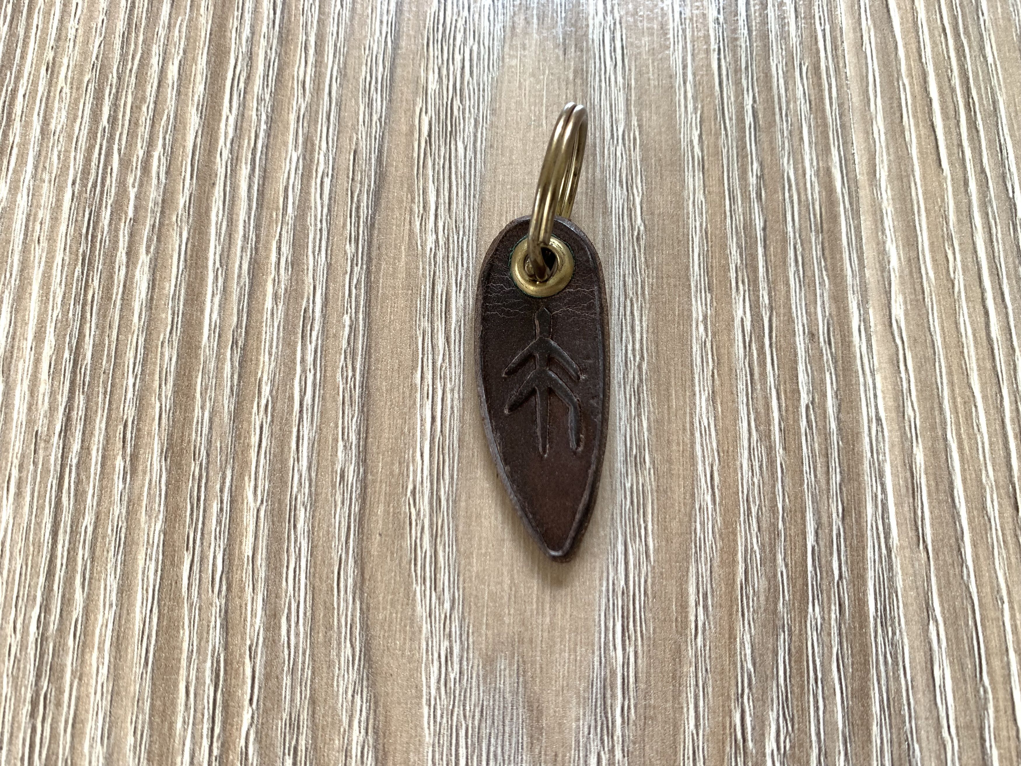 Handmade Leather Keychain With Rune Embossing Size ONE SIZE - 4 Thumbnail