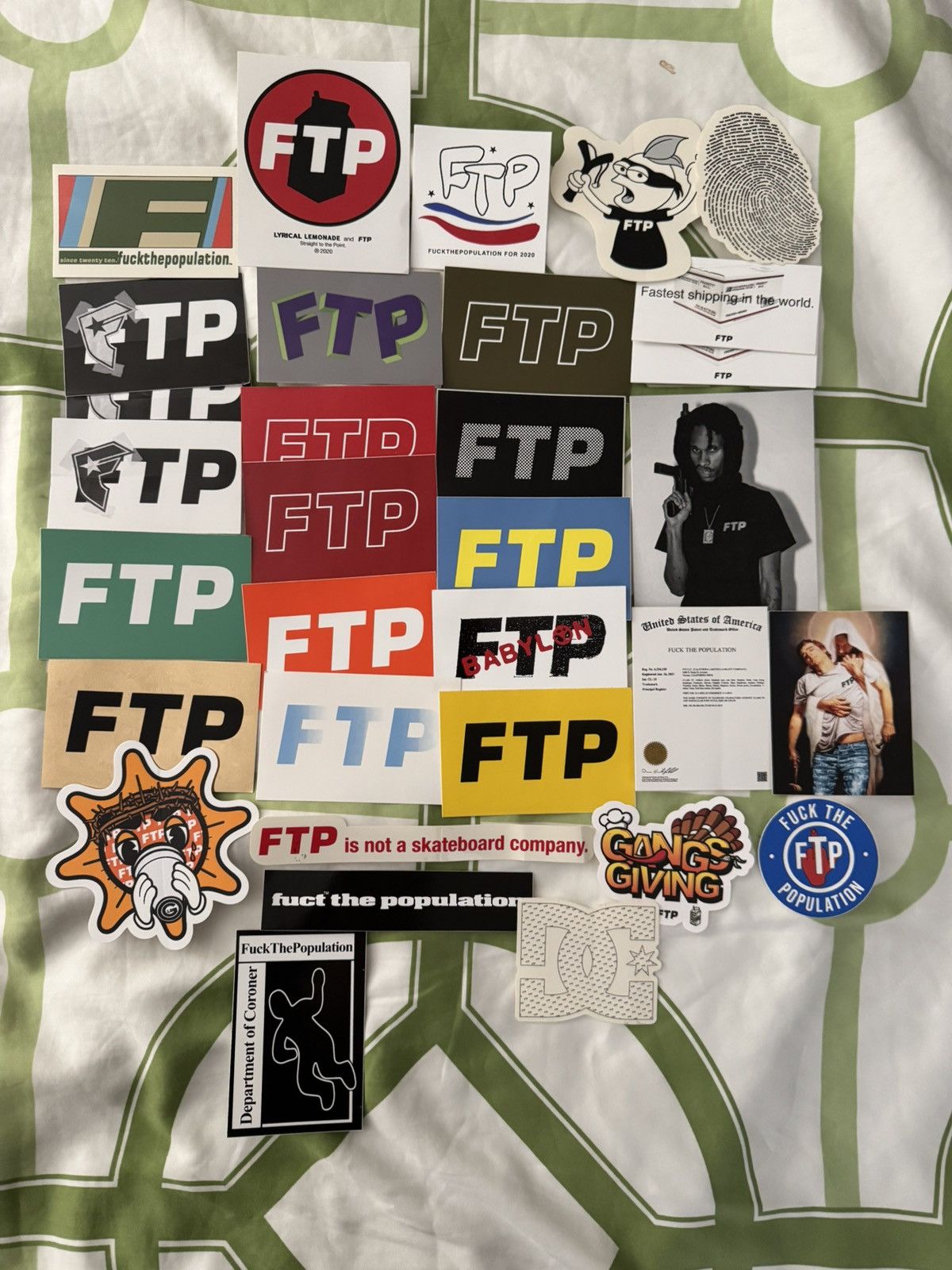 Fuck The Population FTP Stickers Size ONE SIZE - 1 Preview