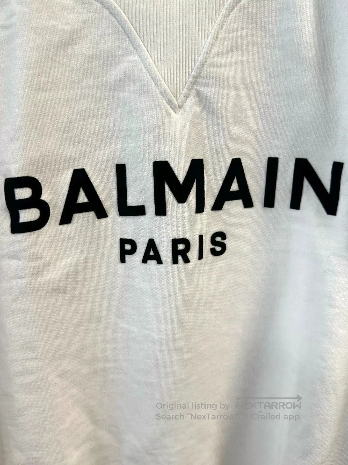 Balmain balmain white logo sweatshirt with plush texture. Size US M / EU 48-50 / 2 - 2 Thumbnail