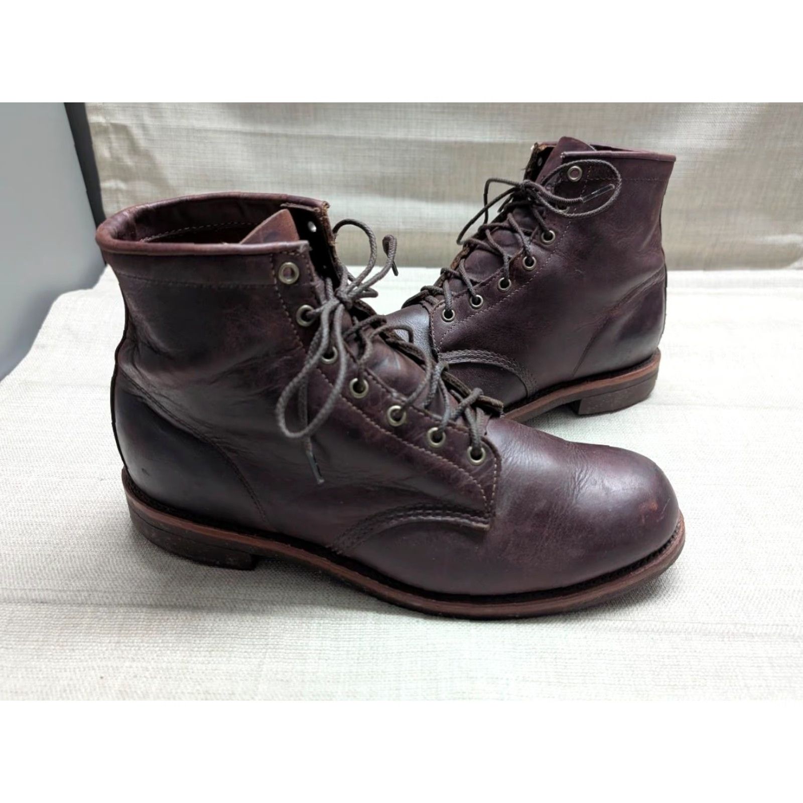 Vintage VINTAGE L.L. Bean Chippewa Boots Shirt Mens 12 Brown Leather USA Made Chippewa 12D Brown Mens Boots China? Size US 12 / EU 45 - 4 Thumbnail