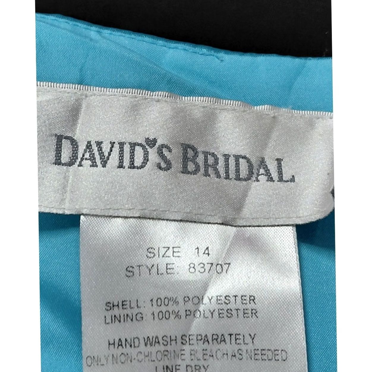 Vintage David's Bridal Blue Strapless Dress Solid Sleeveless Size 14 Size XL / US 12-14 / IT 48-50 - 3 Thumbnail