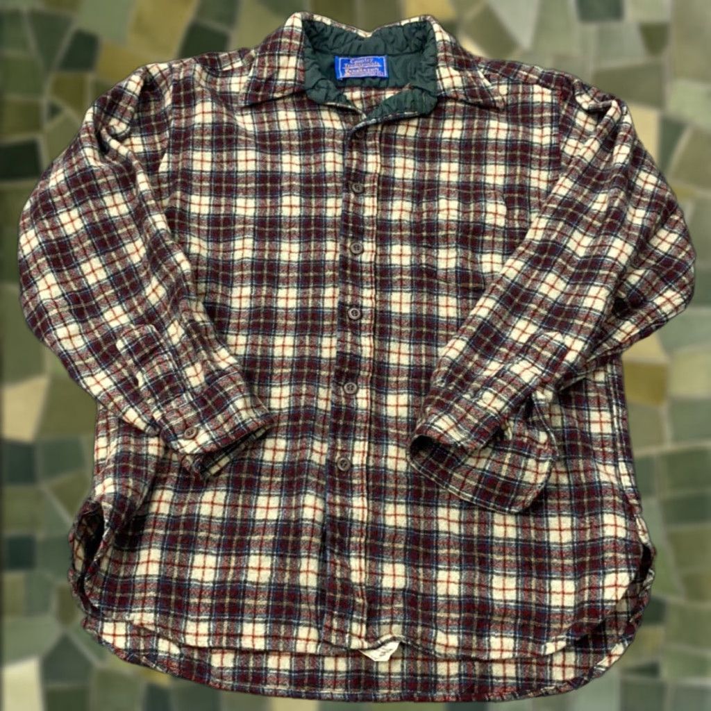 Pendleton VINTAGE Pendleton Shirt Mens Large Red Plaid 100% Wool 80s Country Traditionals Button-Up Size US M / EU 48-50 / 2 - 1 Thumbnail