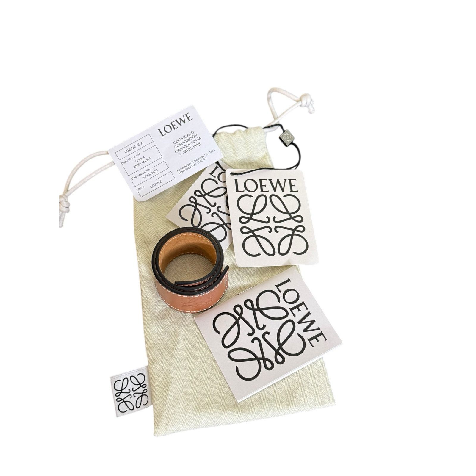 Loewe Loewe Small Anagram Slap Bracelet in Brown Size ONE SIZE - 4 Thumbnail