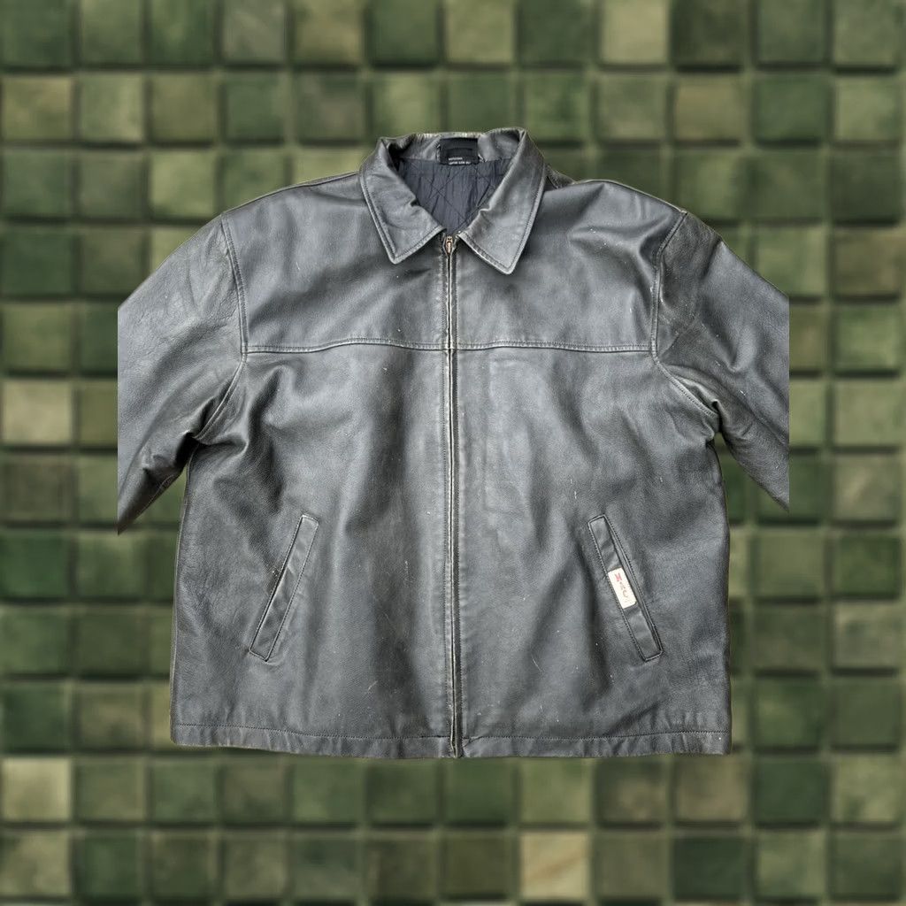 Vintage MAC Tools Leather Jacket Black Zip Coat Quilted Lined Workwear Men’s XL Bomber Jacket Size US XL / EU 56 / 4 - 1 Thumbnail