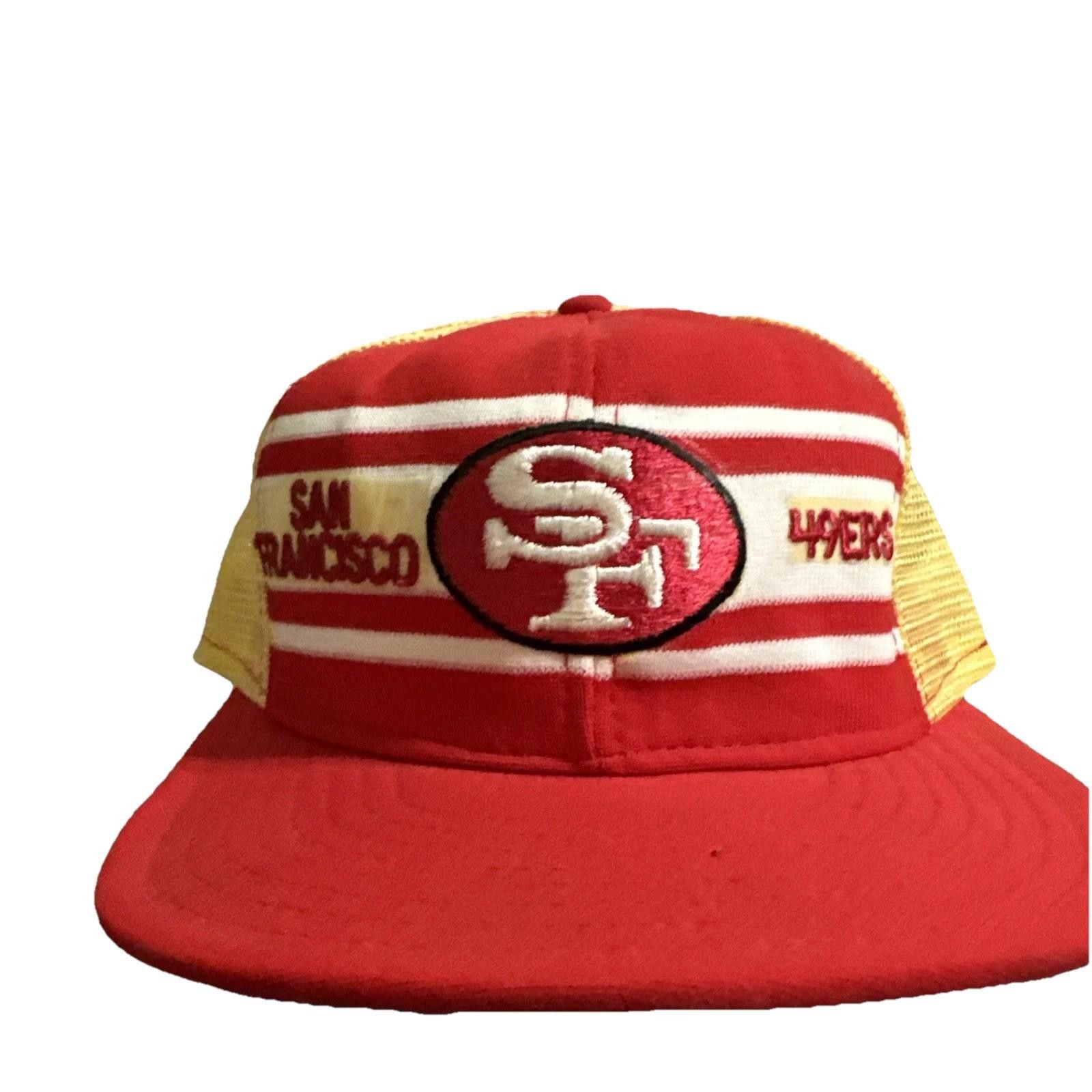 Designer 1970s San Francisco 49ers Red-Superstripe Gold Mesh Snapback Size ONE SIZE - 1 Thumbnail