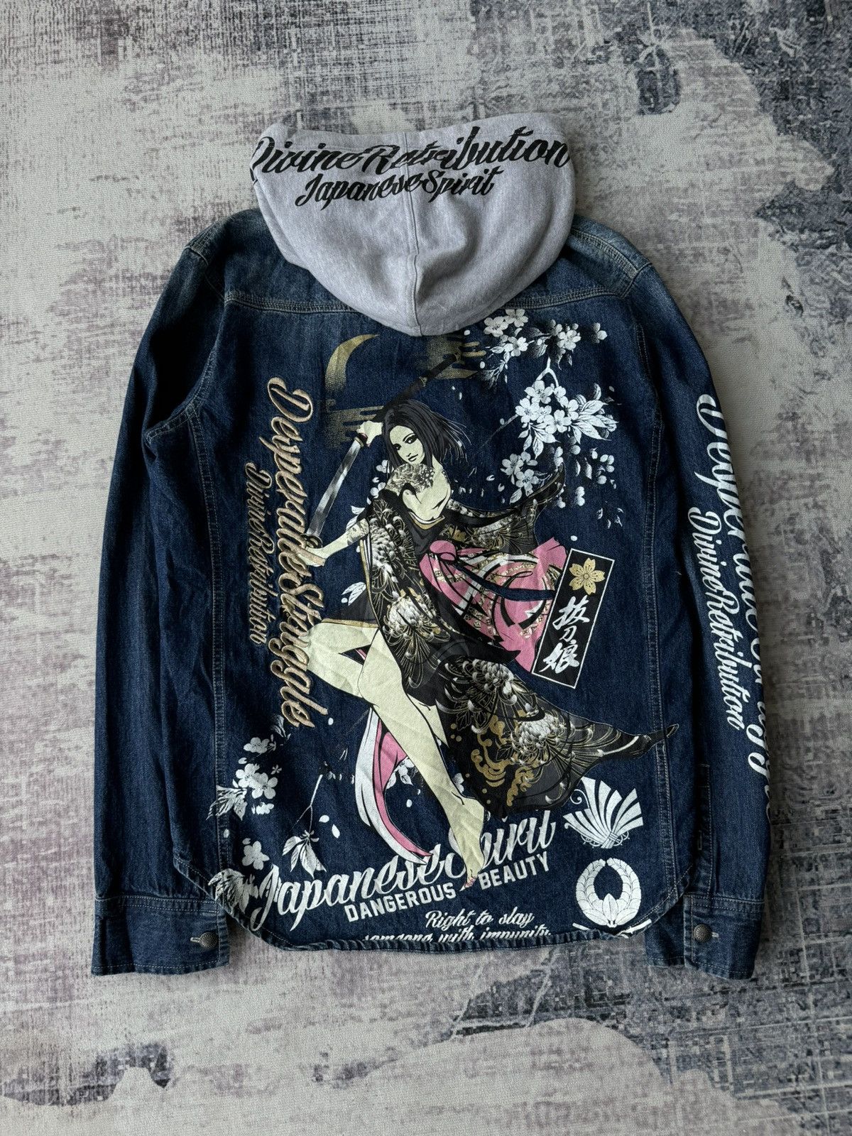 Japanese Brand Vintage Devine Retribution Sukajan Hoodie / HystericEvisu Size US L / EU 52-54 / 3 - 1 Thumbnail