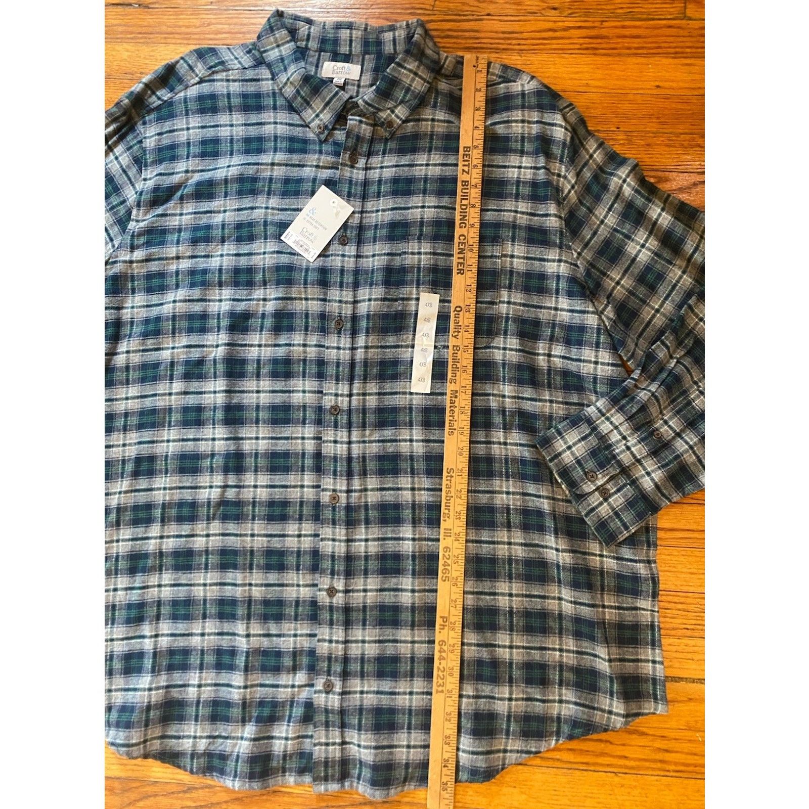 Croft & Barrow NWT Croft & Barrow Soft Flannel Button Up Shirt Mens 4XB Size US XXL / EU 58 / 5 - 9 Thumbnail