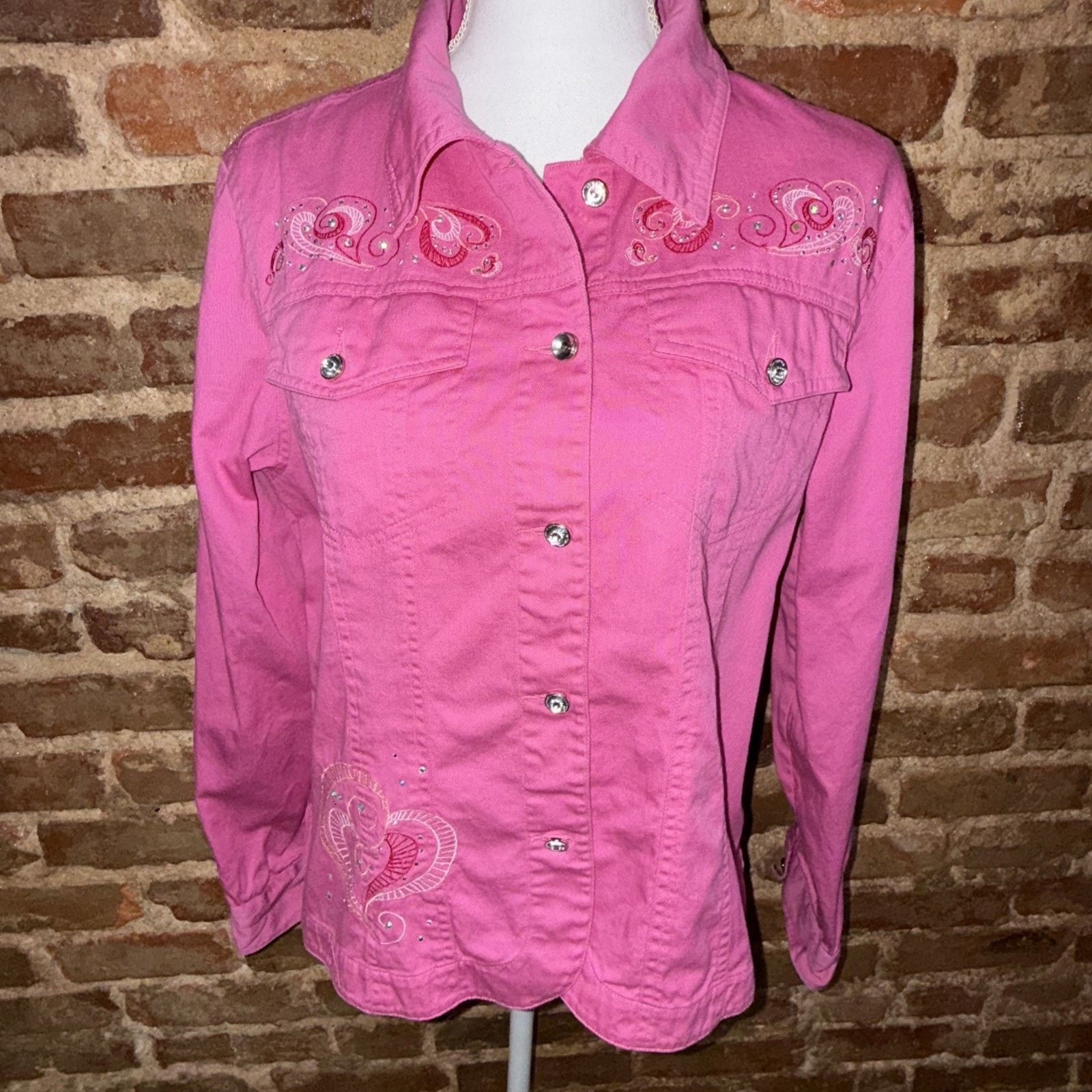 All Sport S M L Sport Pink Western Rodeo Jacket Bling Barbiecore Size L / US 10 / IT 46 - 1 Thumbnail