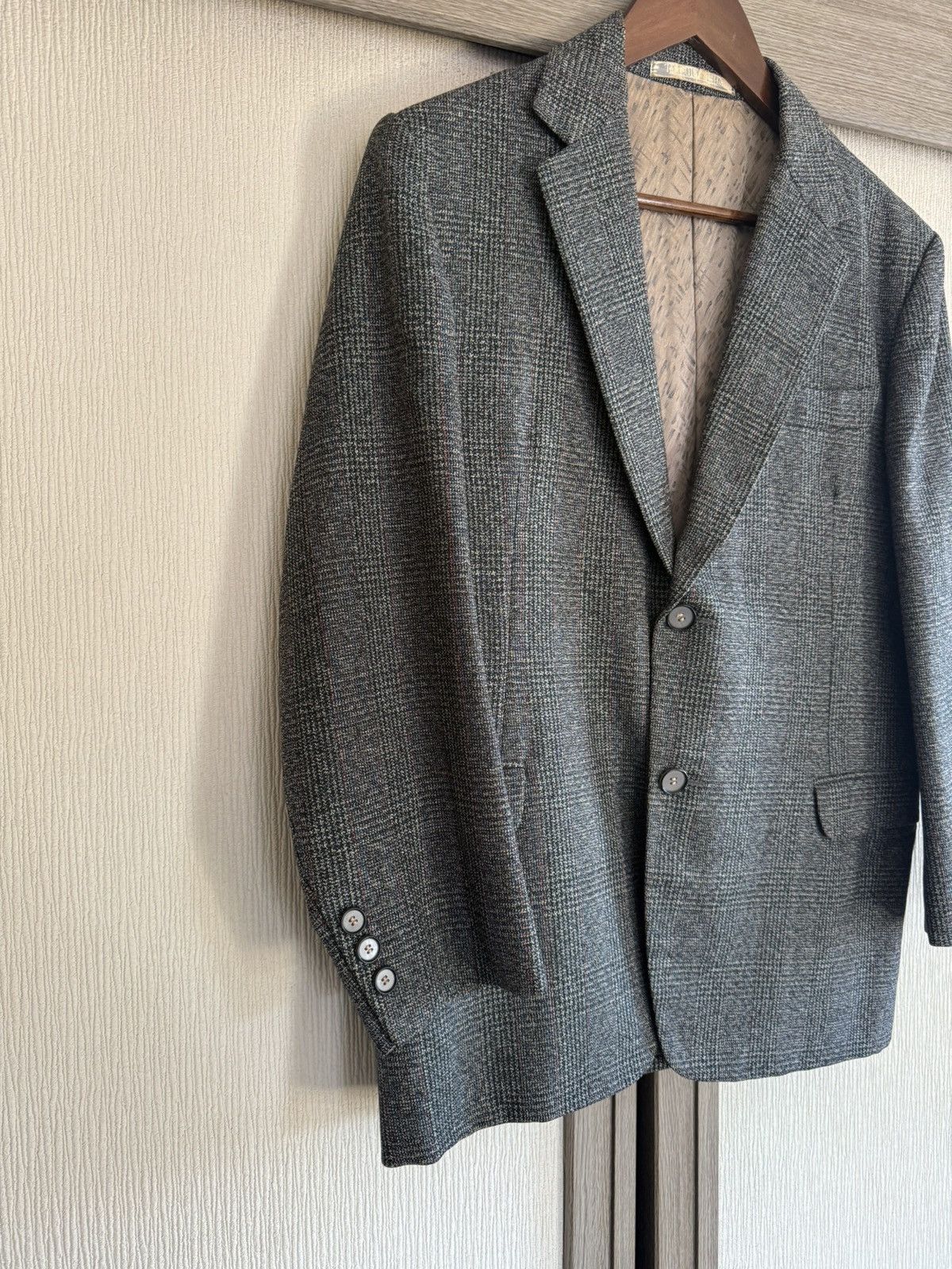 Other Vintage Japanese Serge Sports Jacket Kobe Blue Grey Check Size US L / EU 52-54 / 3 - 2 Thumbnail