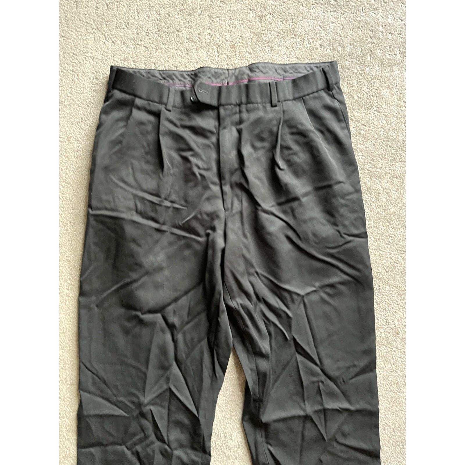 Brooks Brothers Brooks Brothers Wool Dress Pants Mens 34x29 Pleated Cuffed Black Classic Modern Size US 34 / EU 50 - 2 Thumbnail