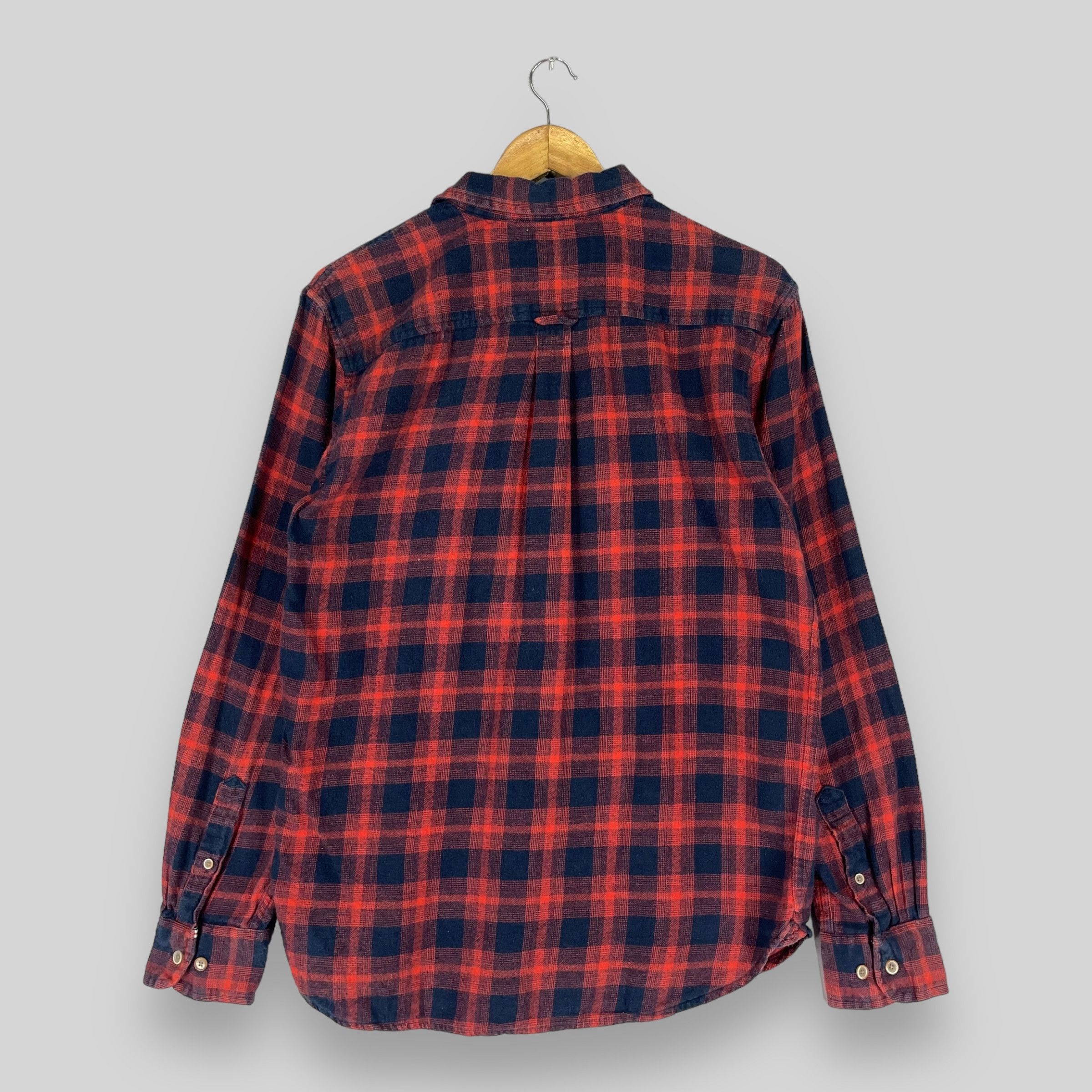 Flannel × Japanese Brand Vintage Plaid Checkered Red/Blue Tartan Flannel Button Up Size US M / EU 48-50 / 2 - 9 Thumbnail