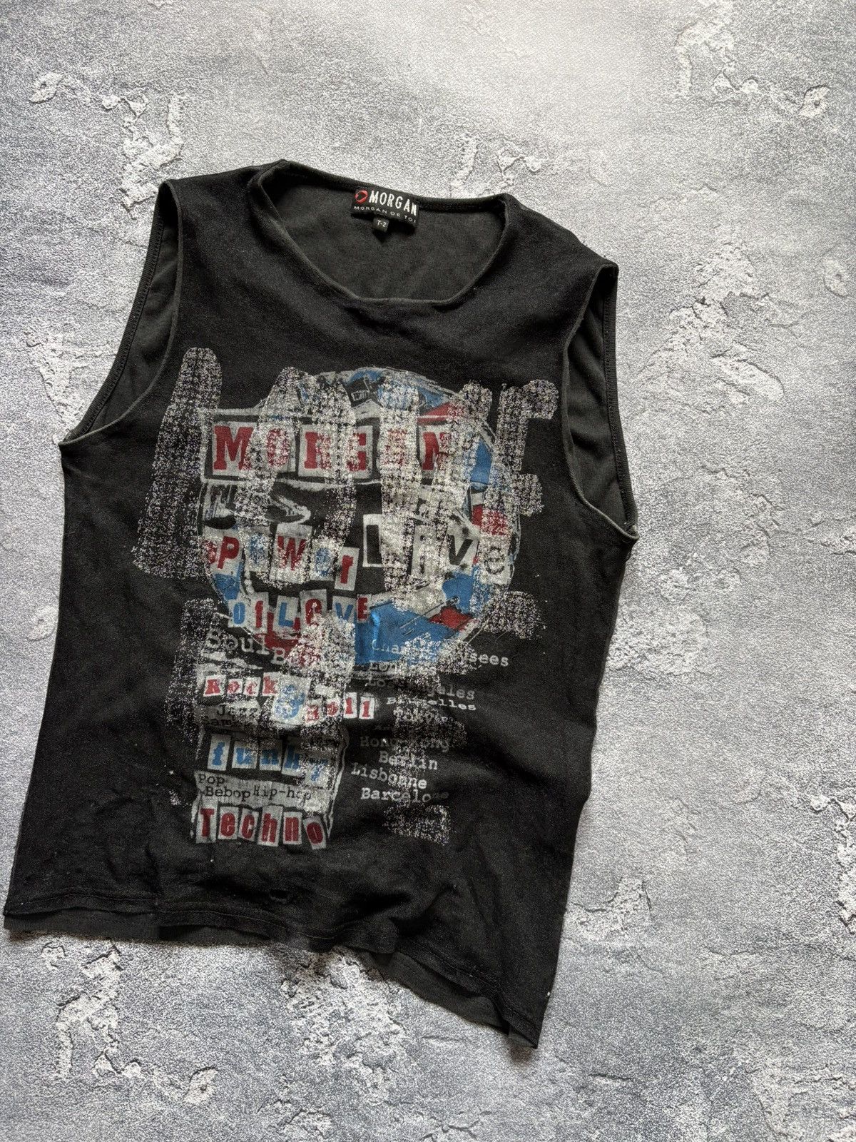 Hysteric Glamour Vintage 90s Morgan De Toi Y2K Grunge Printed Mesh Tank Top Size XS / US 0-2 / IT 36-38 - 4 Thumbnail