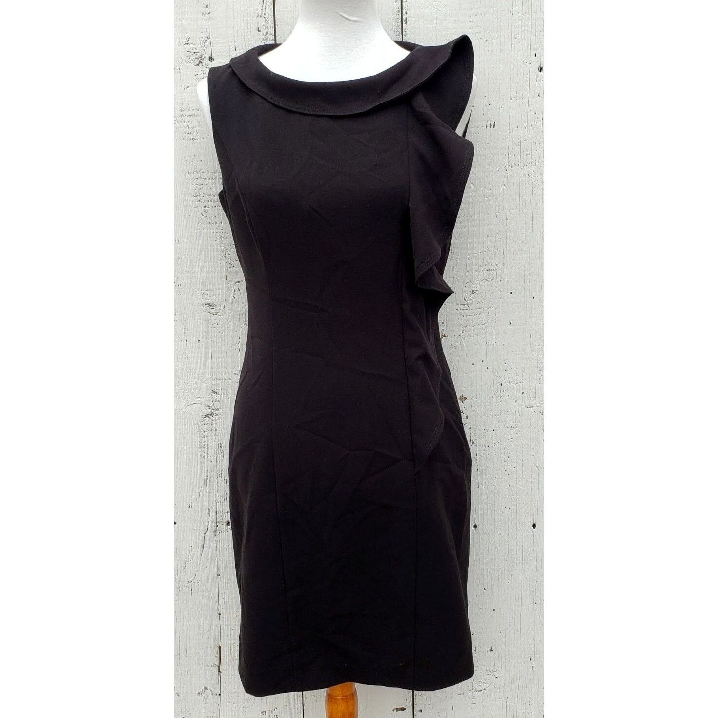 Calvin Klein Size 6 CALVIN KLEIN Sleeveless Knee Length LBD Sheath Dress Size M / US 6-8 / IT 42-44 - 6 Thumbnail